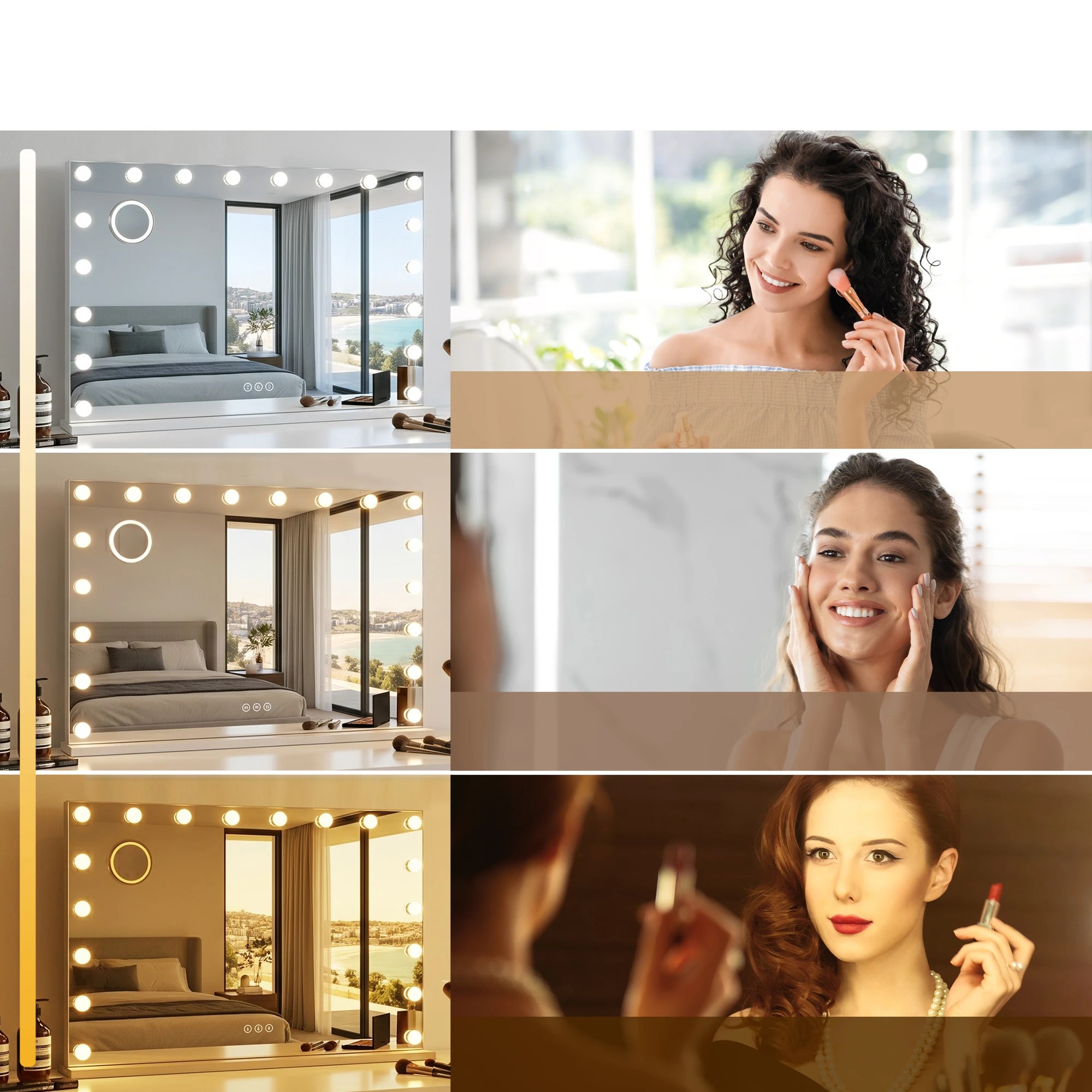 5 Embellir 90x60cm Makeup Mirror Large Hollywood Vanity Mirror with 18 Dimmable LED Bulbs - White, 5 of 8