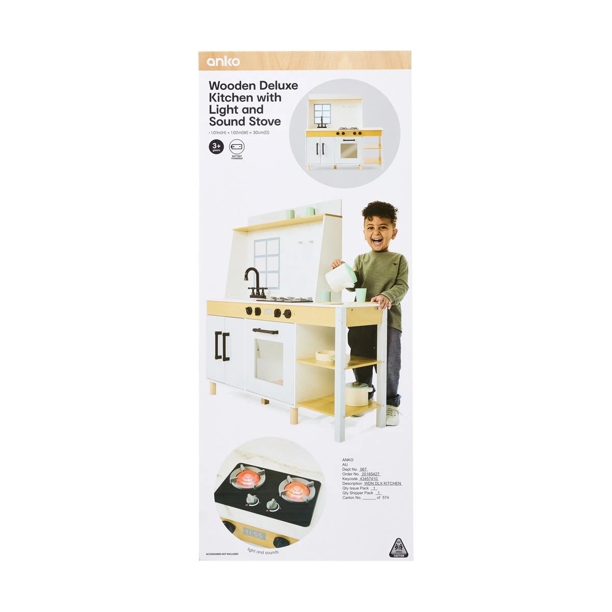 10 Wooden Deluxe Kitchen with Light and Sound Stove Toy, 10 of 10