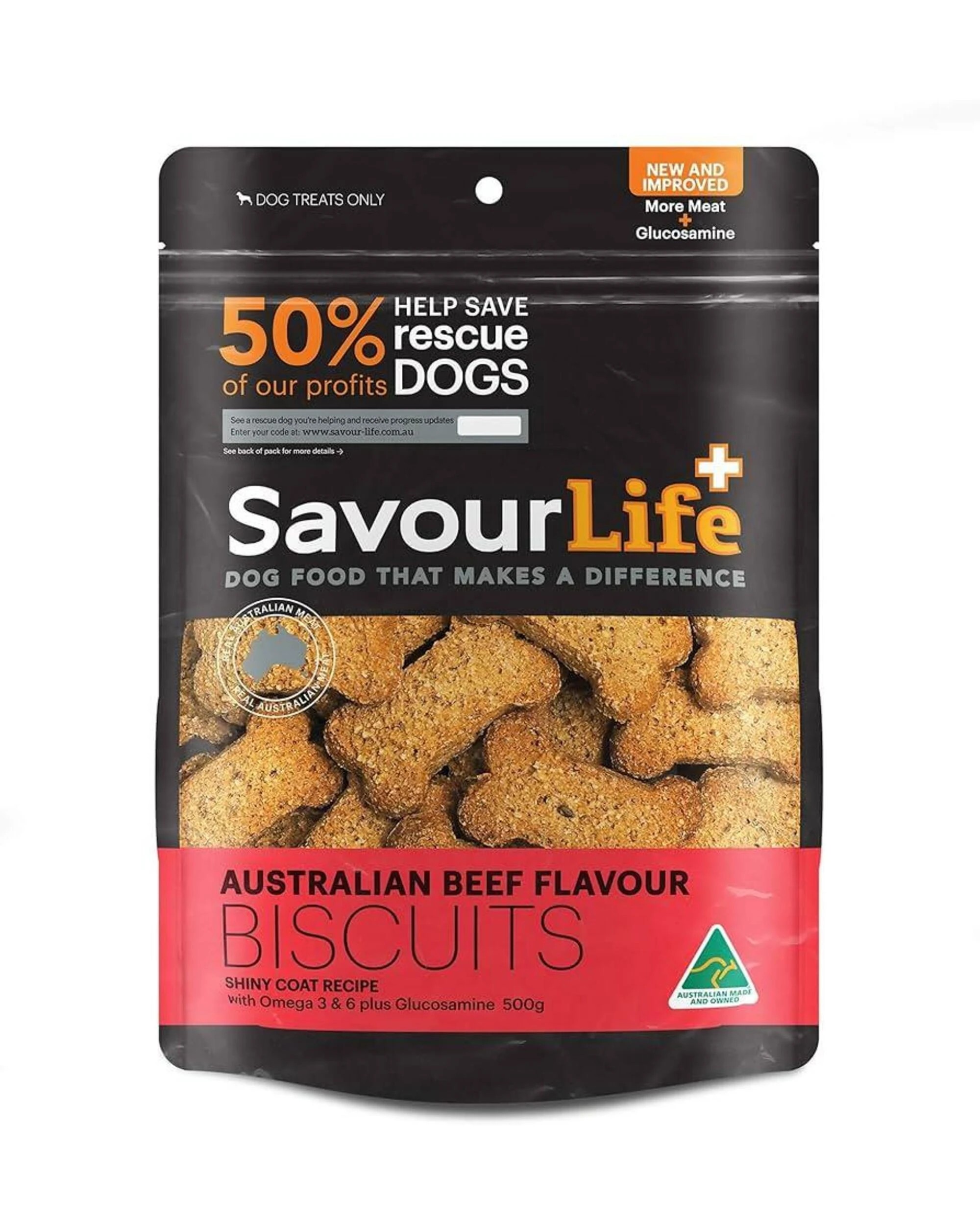 1 Savourlife Australian Beef Biscuits Dog Treats 500g, 1 of 1