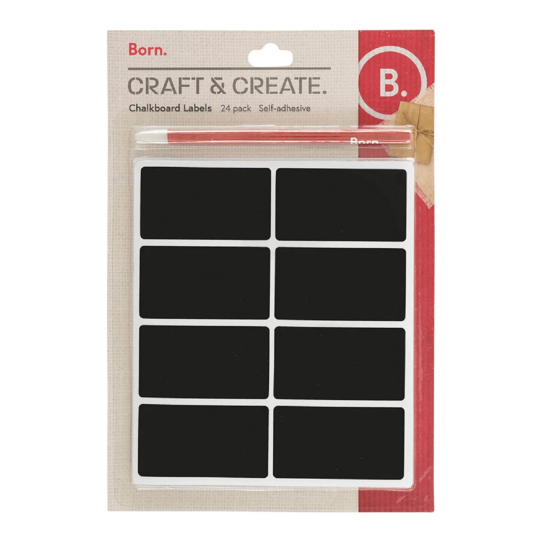 1 Born Chalkboard Labels Rectangle 24 Pack, 1 of 2