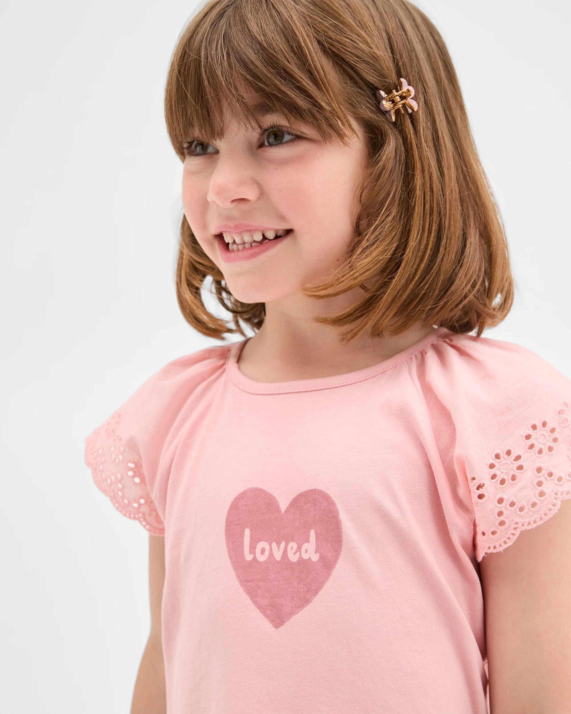 3 Target Australian Cotton Broderie T-Shirt PINK LOVE, 3 of 6