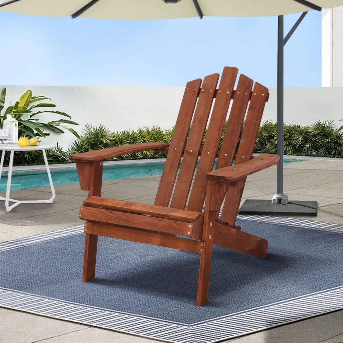 3 Gardeon Adirondack Outdoor Chairs - Brown, 3 of 6