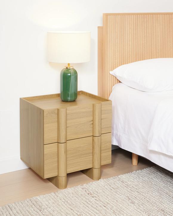 Piper 2 Drawer Bedside Table - Oak