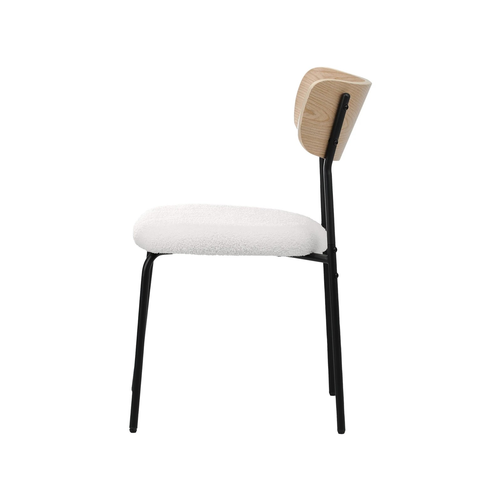 8 Oikiture 4PCS Dining Chairs Kitchen Chair Padded Lounge Seat Sherpa White - White, 8 of 10