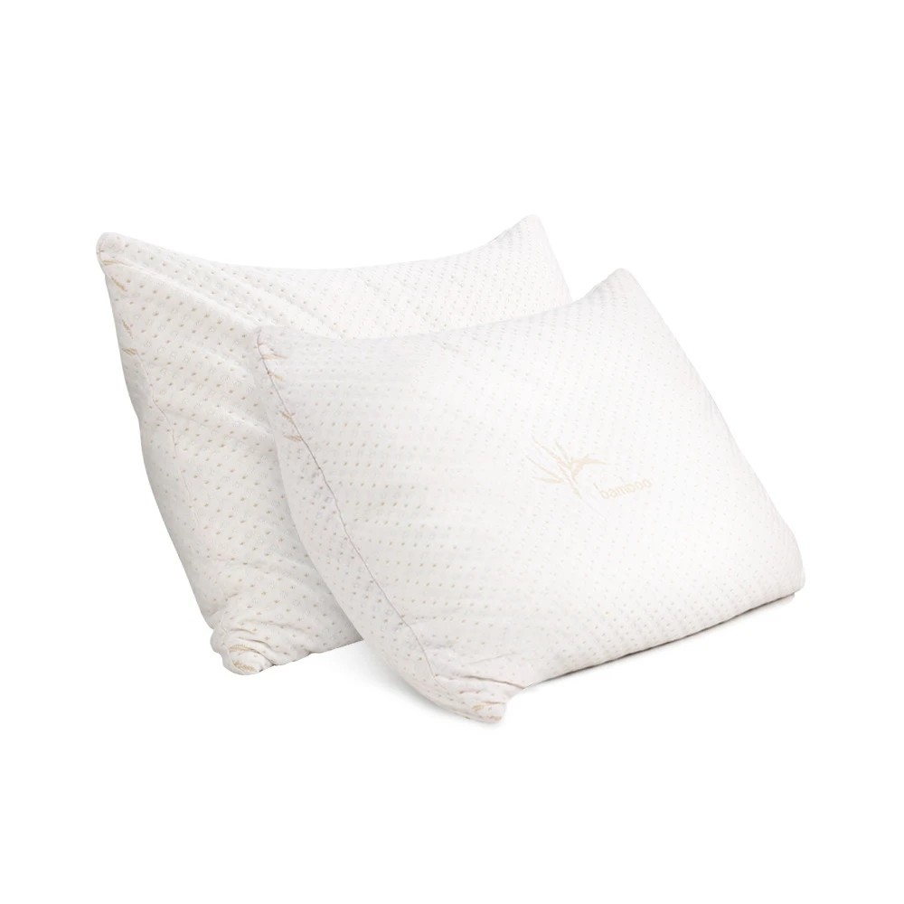 1 Giselle Bedding Memory Foam Pillow Bamboo Cover Twin Pack - White, 1 of 8