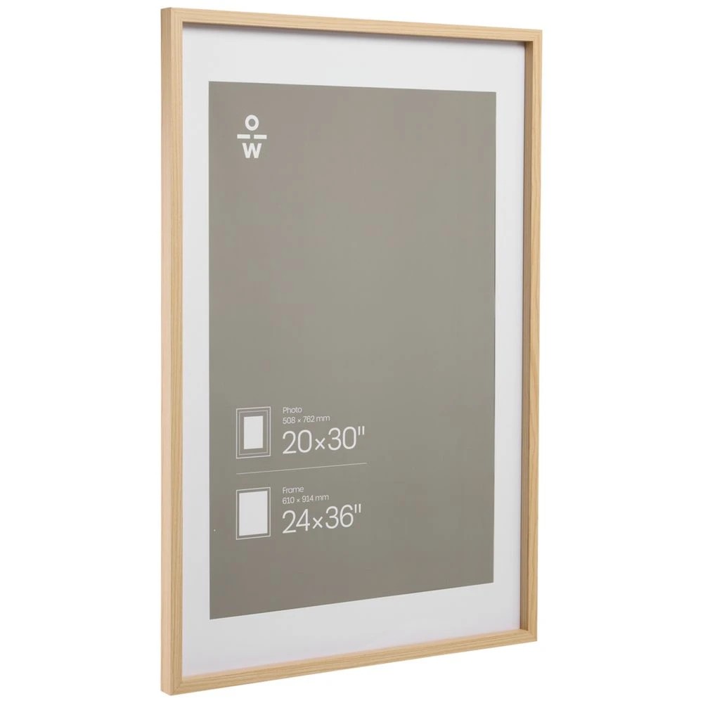 1 Officeworks Studio 24x36 Photo Frame Oak, 1 of 4