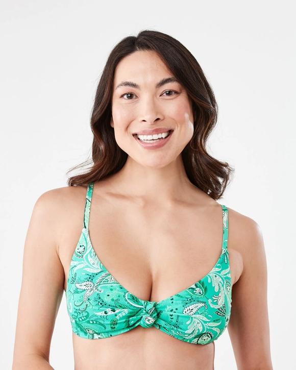 Knot Front Tri Bikini Top