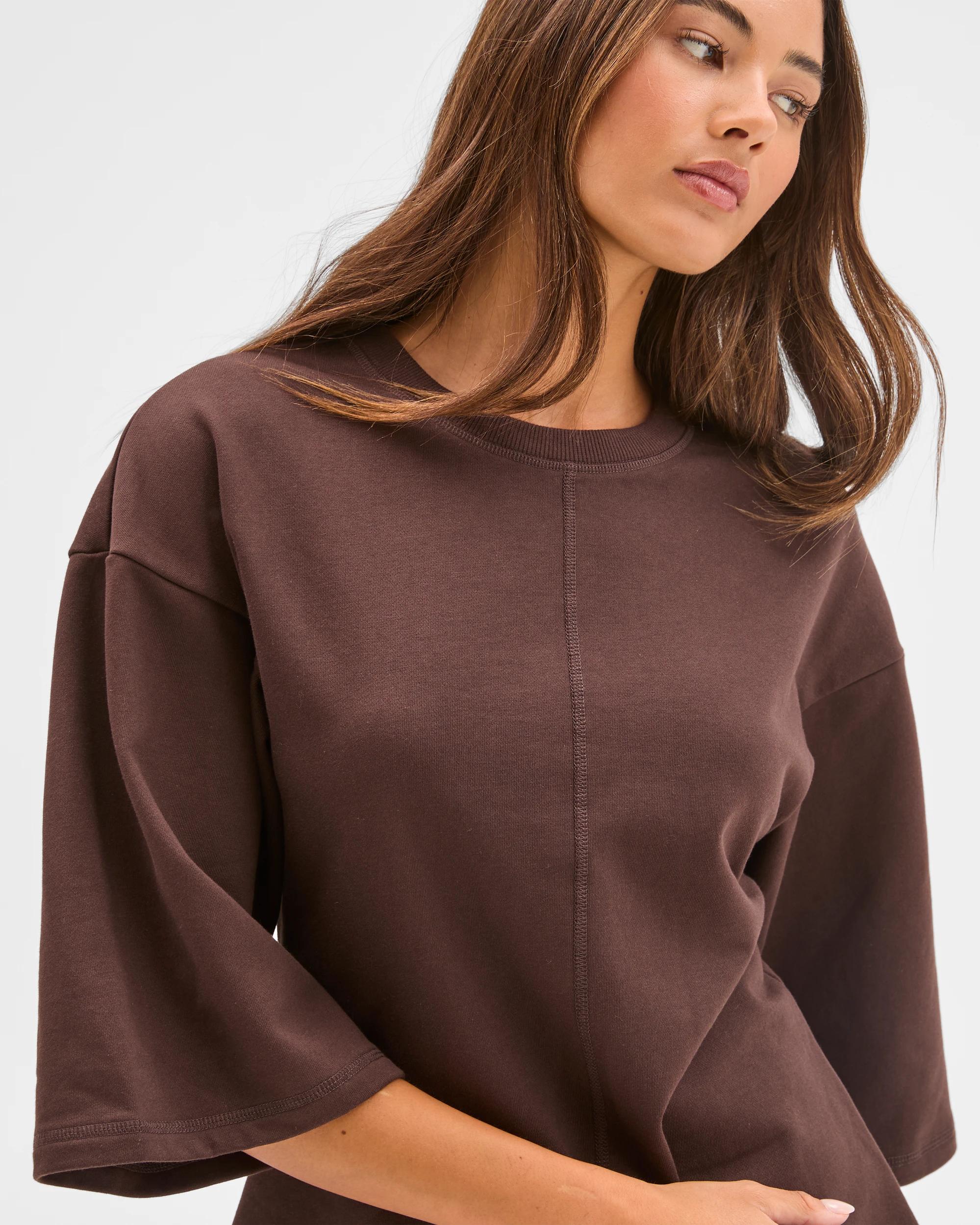 5 Lily Loves Australian Cotton Cinch Waist T-Shirt COFFEE BEAN, 5 of 6