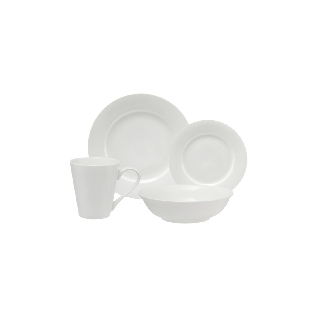 1 Maxwell & Williams 16pc Basics Cosmopolitan Rim Porcelain Dinner Set
 - White, 1 of 7