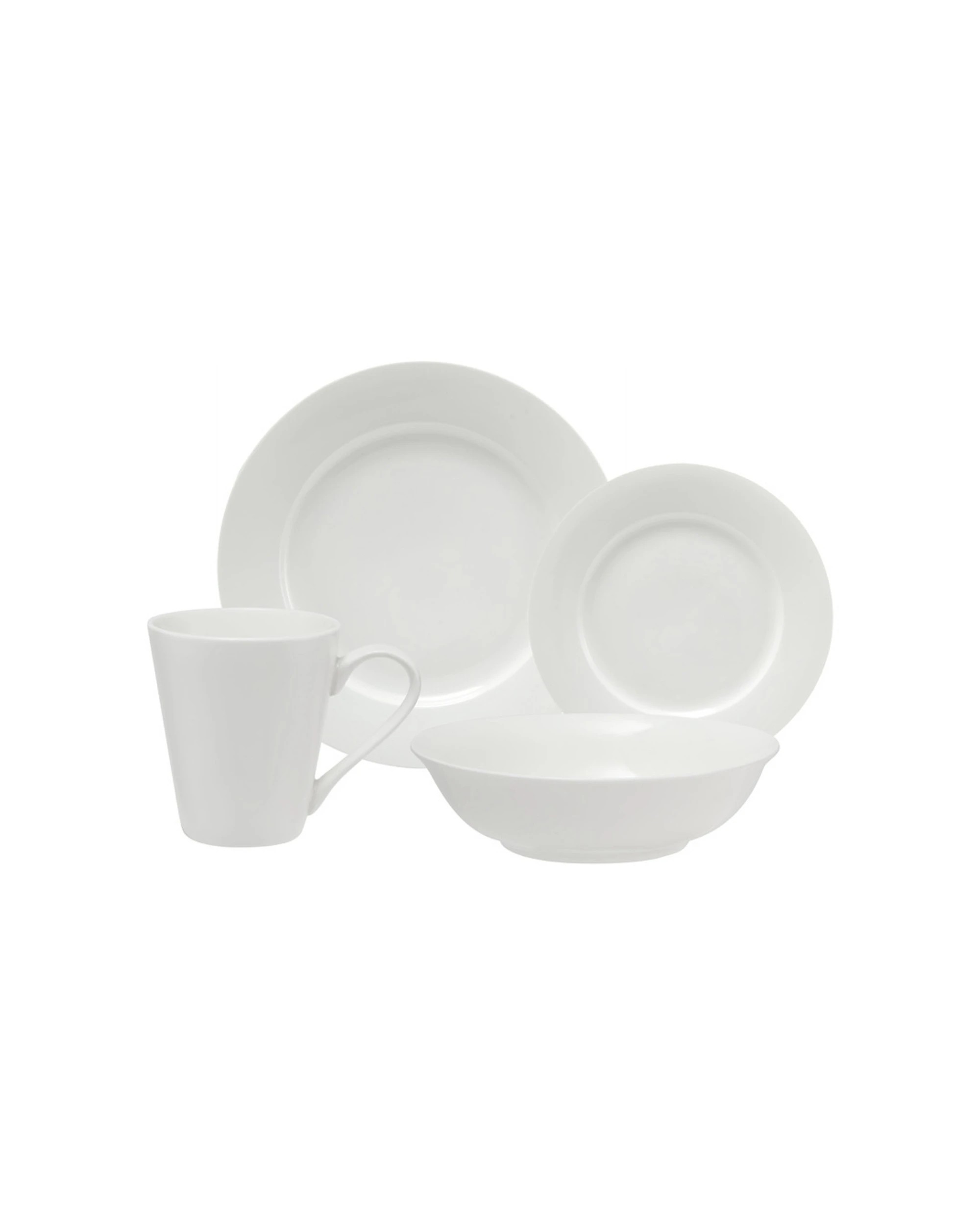 1 Maxwell & Williams 16pc Basics Cosmopolitan Rim Porcelain Dinner Set
 - White, 1 of 7