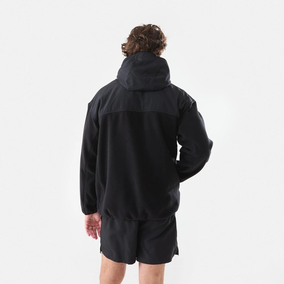4 Active Mens Polar Fleece Full Zip Hoodie Black, 4 of 7