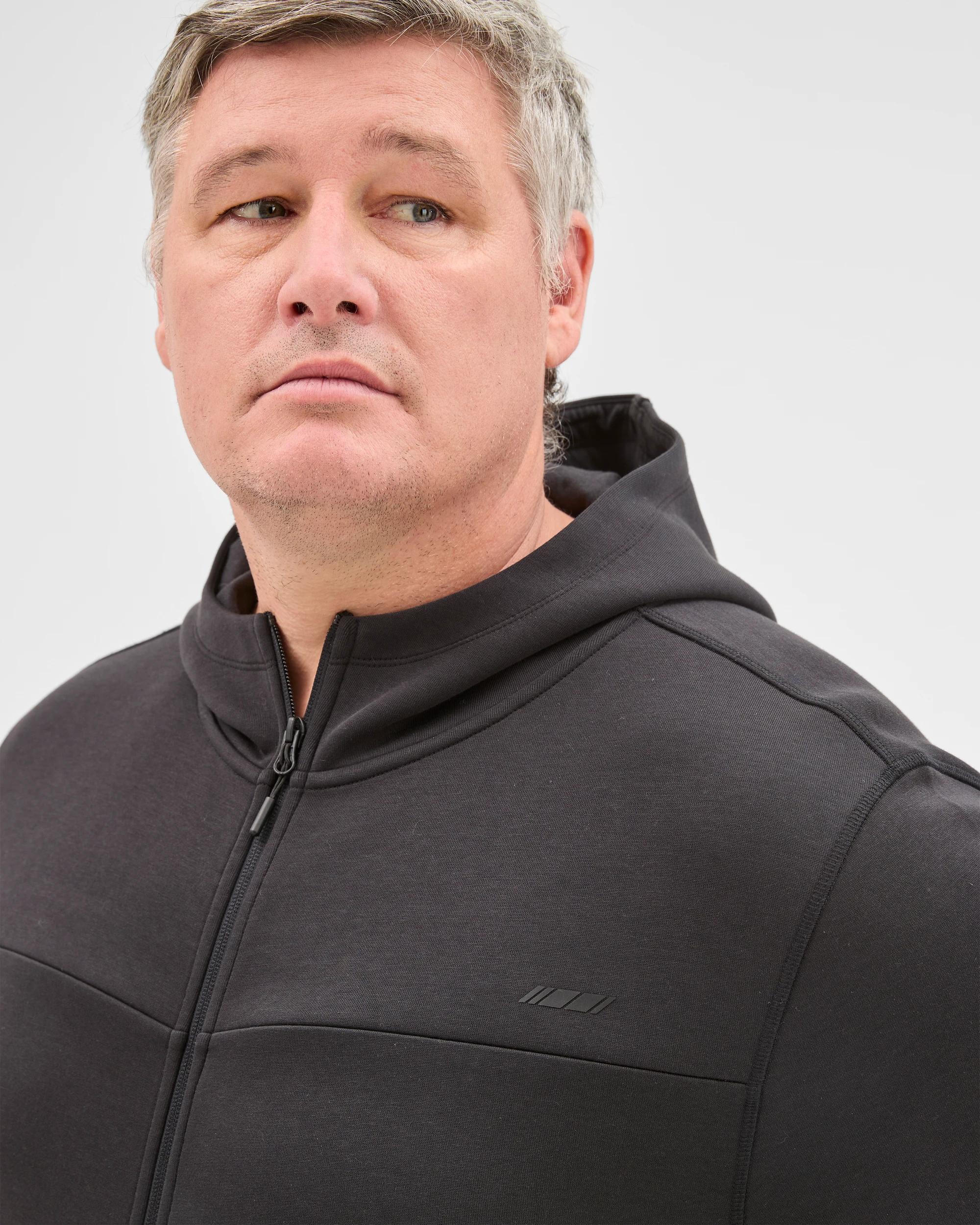 4 Target Man Plus Size Australian Cotton Blend Active Zip Through Fleece Hoodie BLACK, 4 of 5
