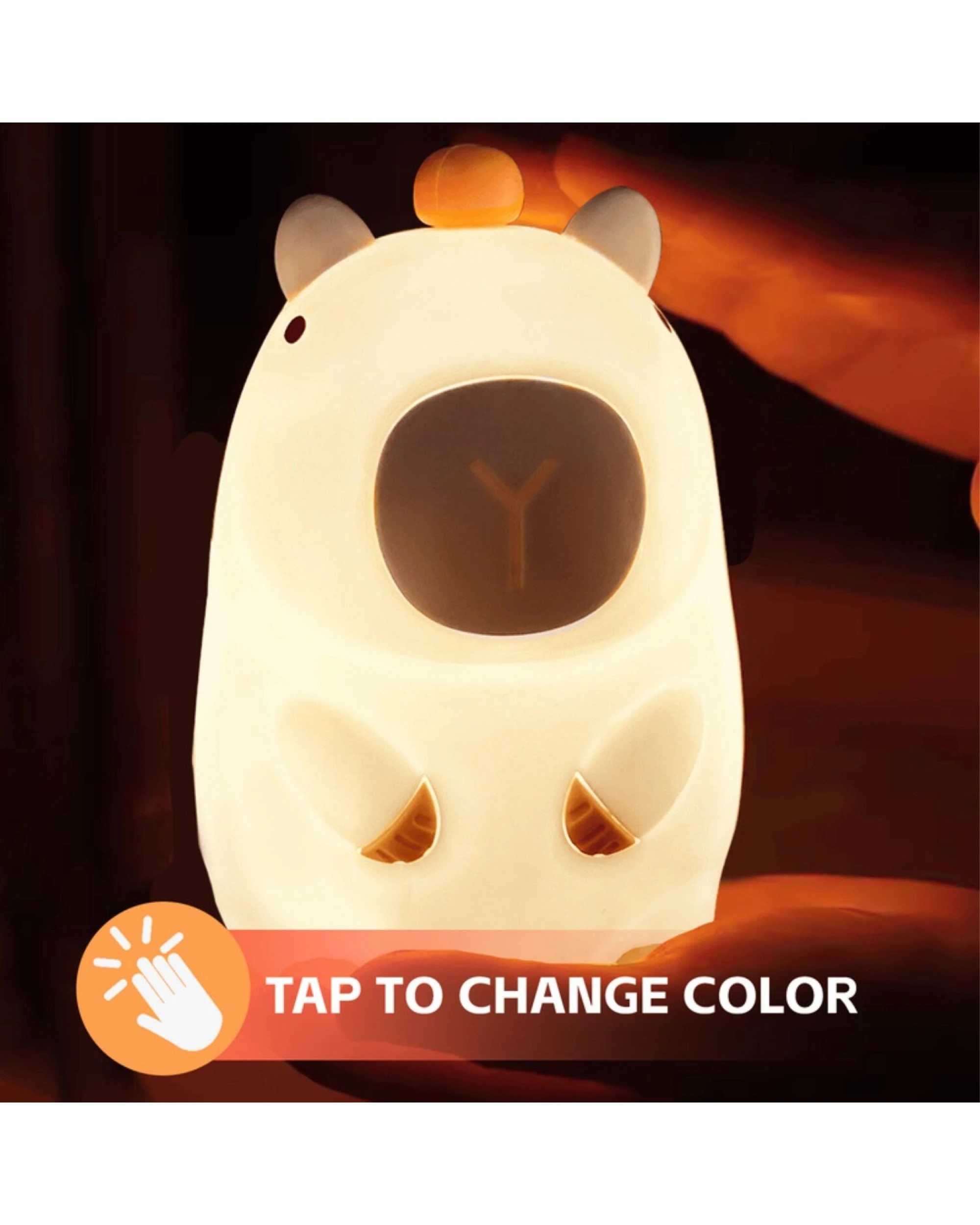 2 Brillar Cute Squishy Colour Changing Night Light for Kids - Capybara, 2 of 8