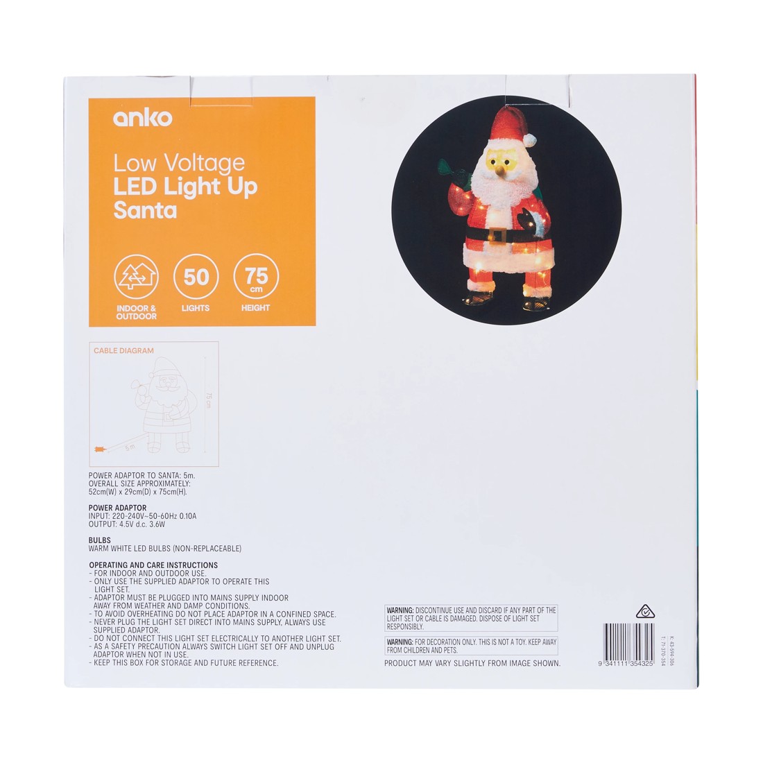 9 Low Voltage LED Light Up Santa, 9 of 9