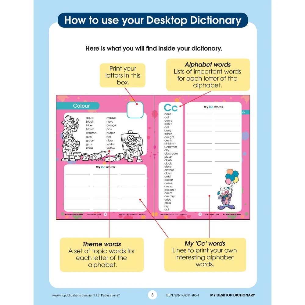 3 R.I.C My Desktop Dictionary Ages 5 to 8, 3 of 5