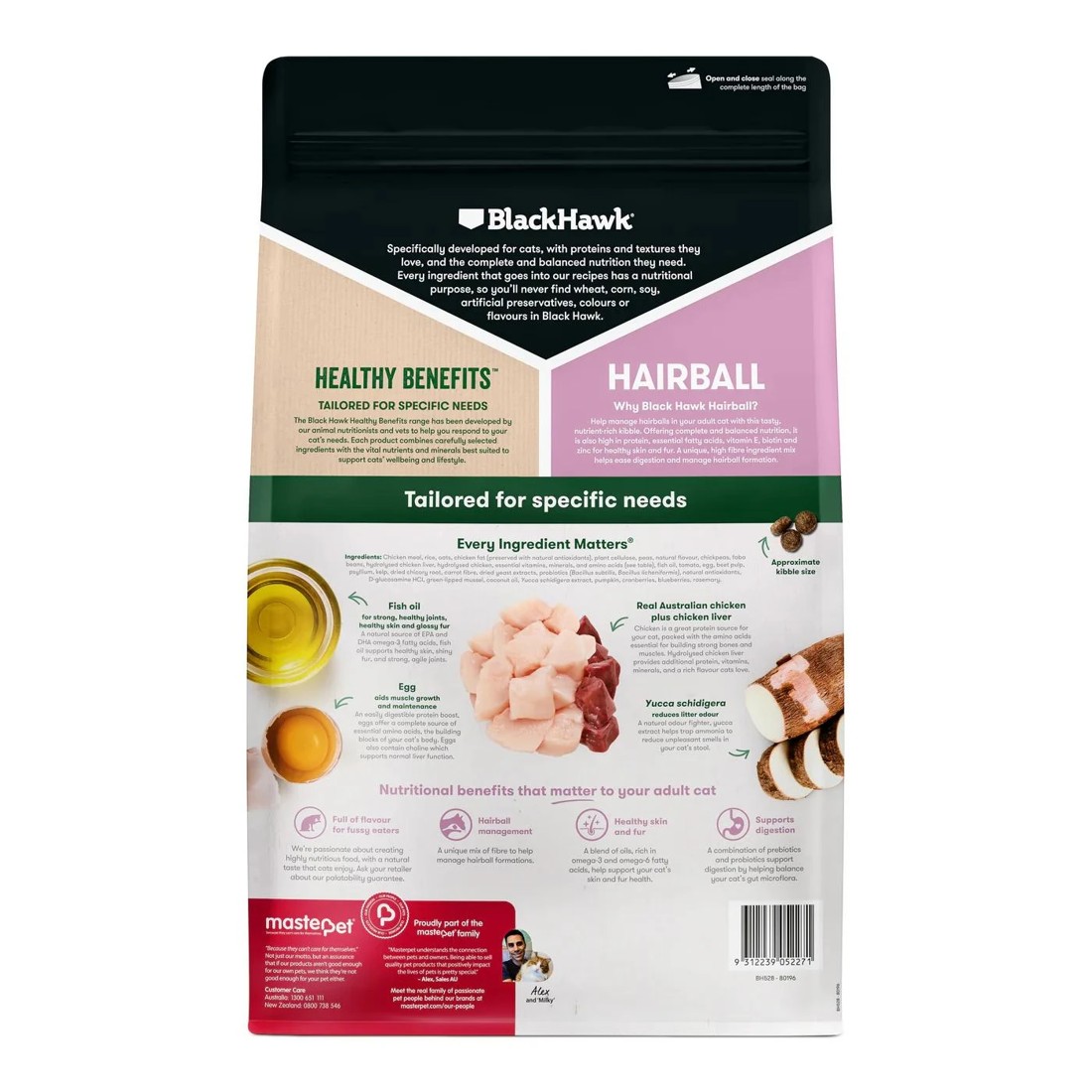 2 Black Hawk Healthy Benefits Hairball Chicken Adult Dry Cat Food 2kg, 2 of 2