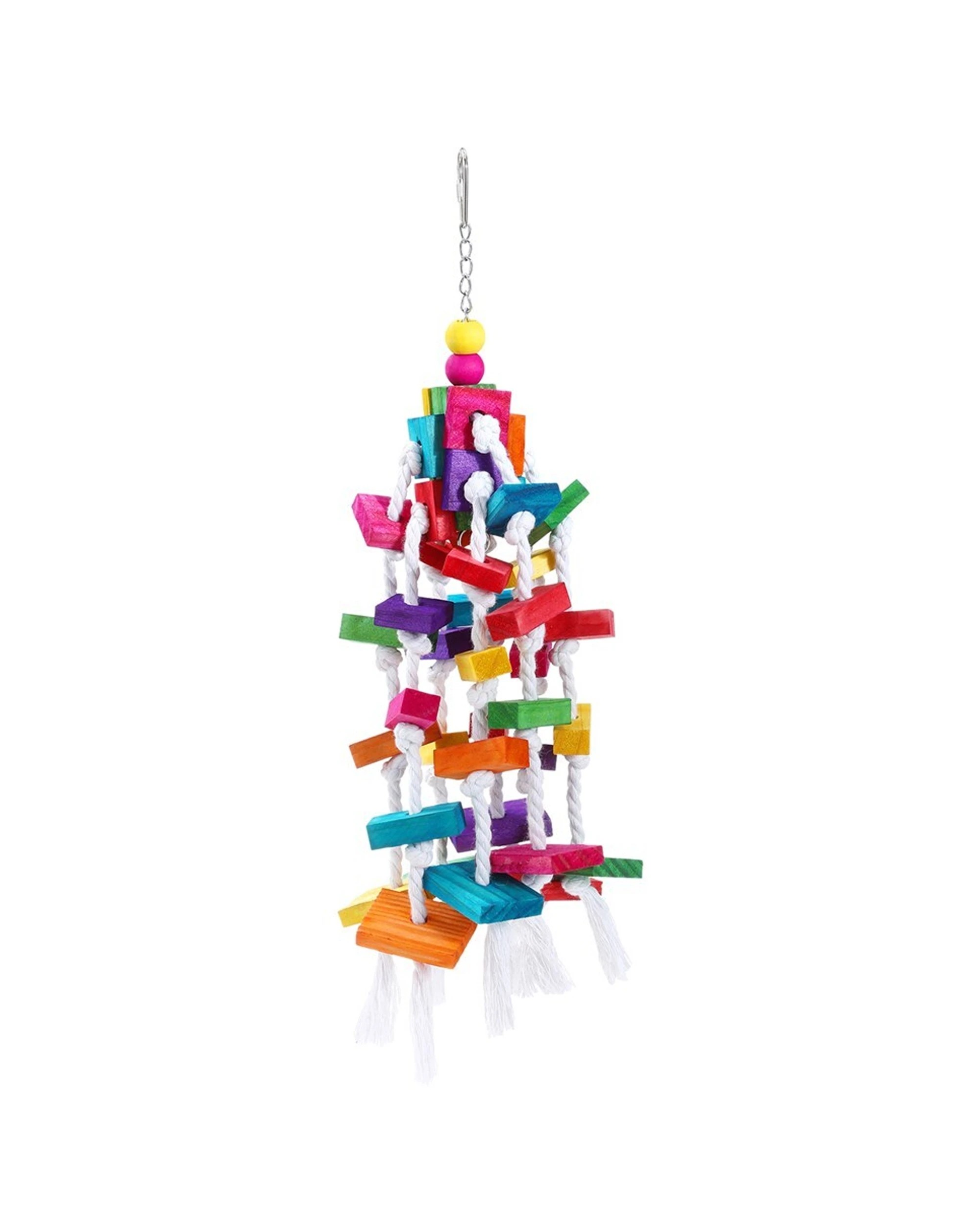 3 Paws And Claws Hanging 40cm Wooden Rope Toy Fun Play For Parrots Pet Birds
 - Multi, 3 of 6