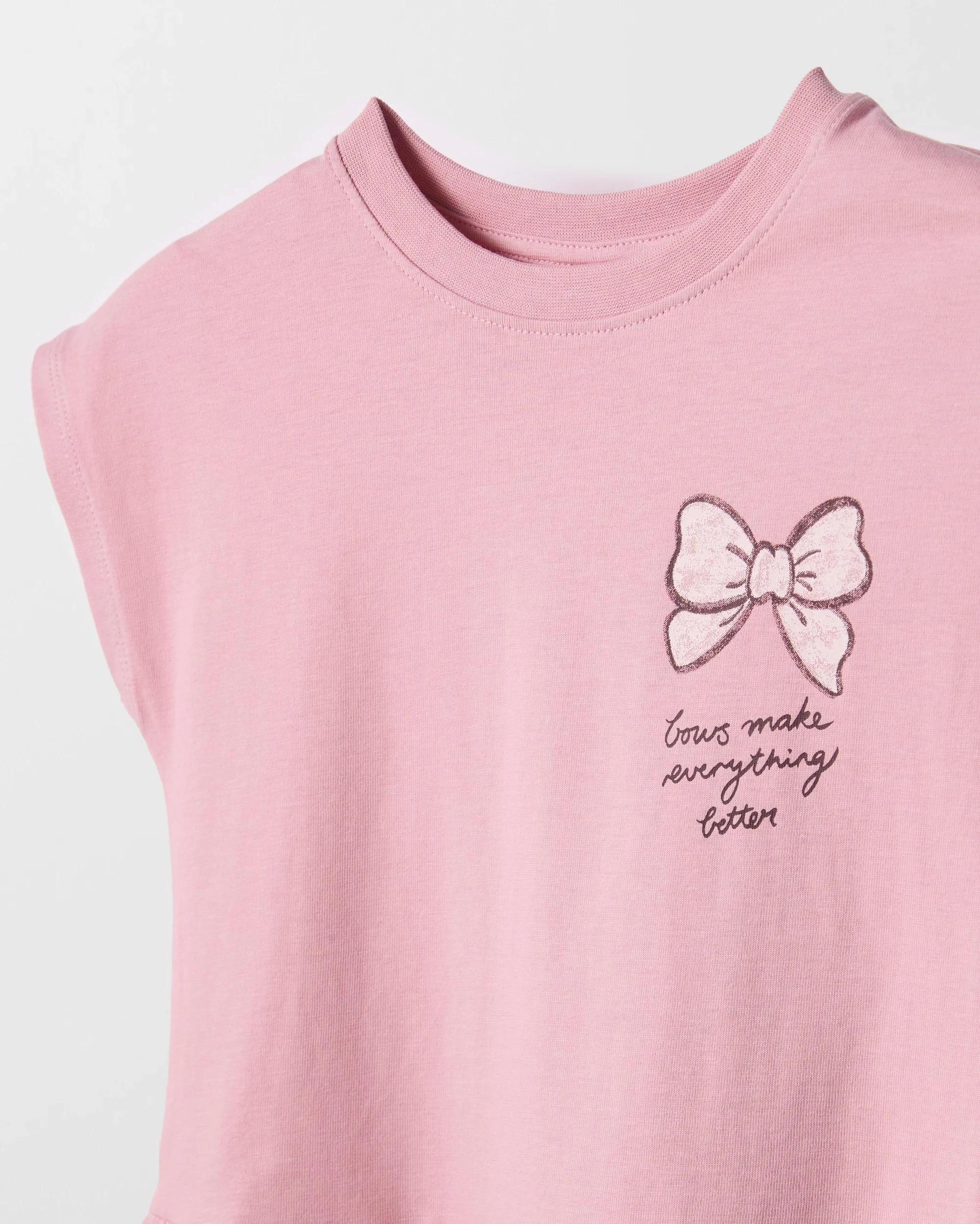 8 Target Kids Australian Cotton 2 Pack Knee Length Dress PINK BOW, 8 of 8