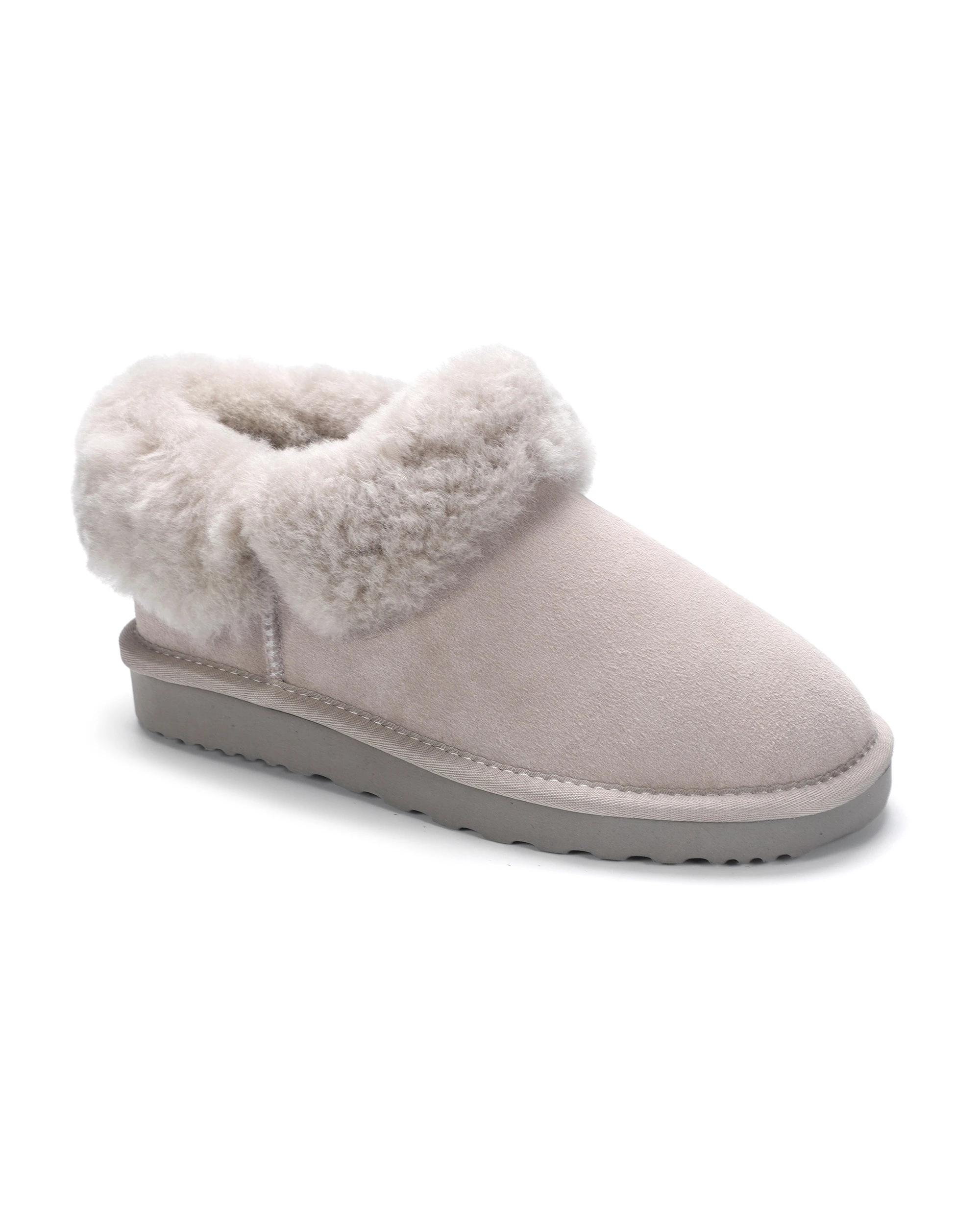 2 AUS WOOLI Cozy Sheepskin UGG Ankle Slippers LIGHTGREY, 2 of 6