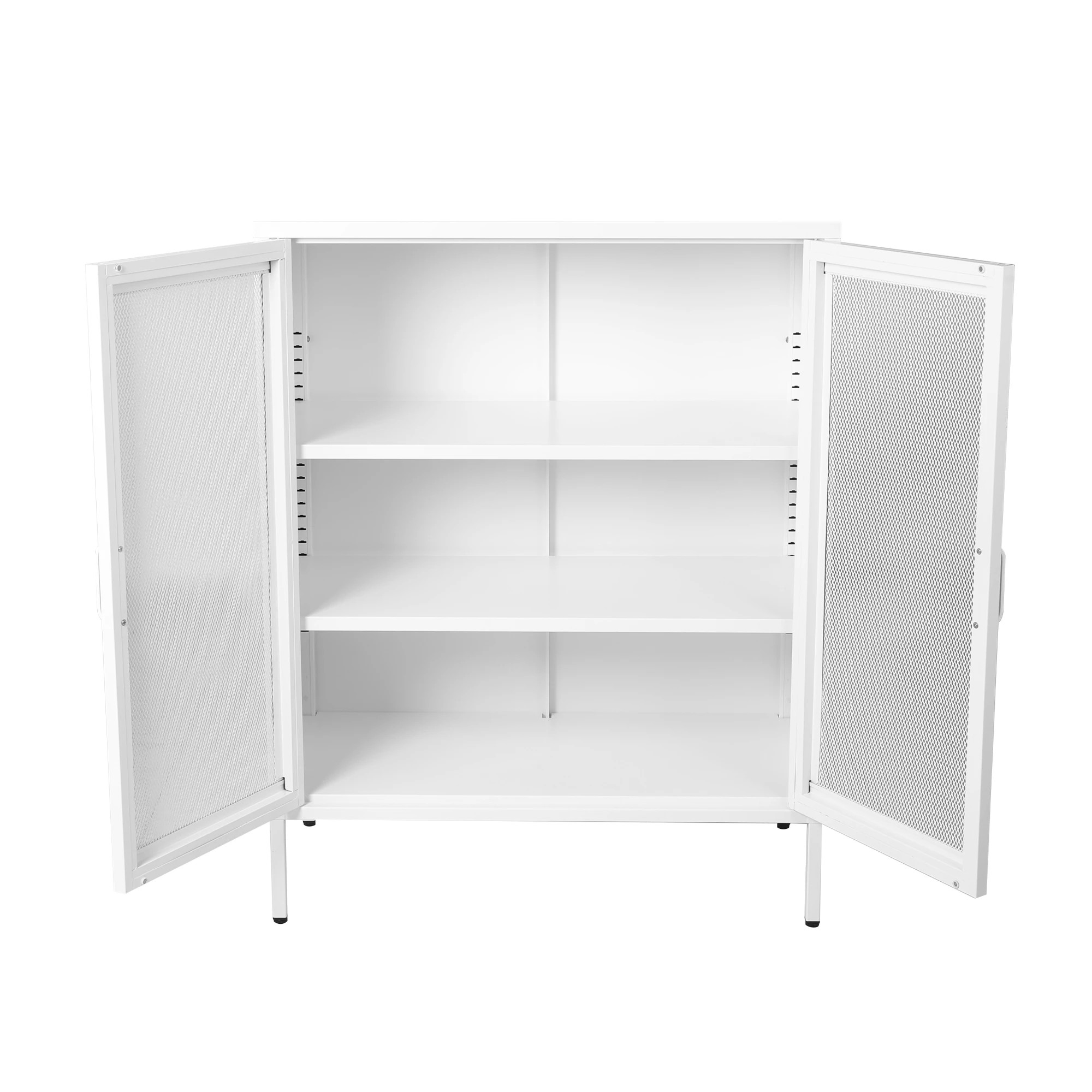 4 Levede Storage Cabinet Steel Kitchen Cupboard Metal Bookcase Filing Office White, 4 of 7