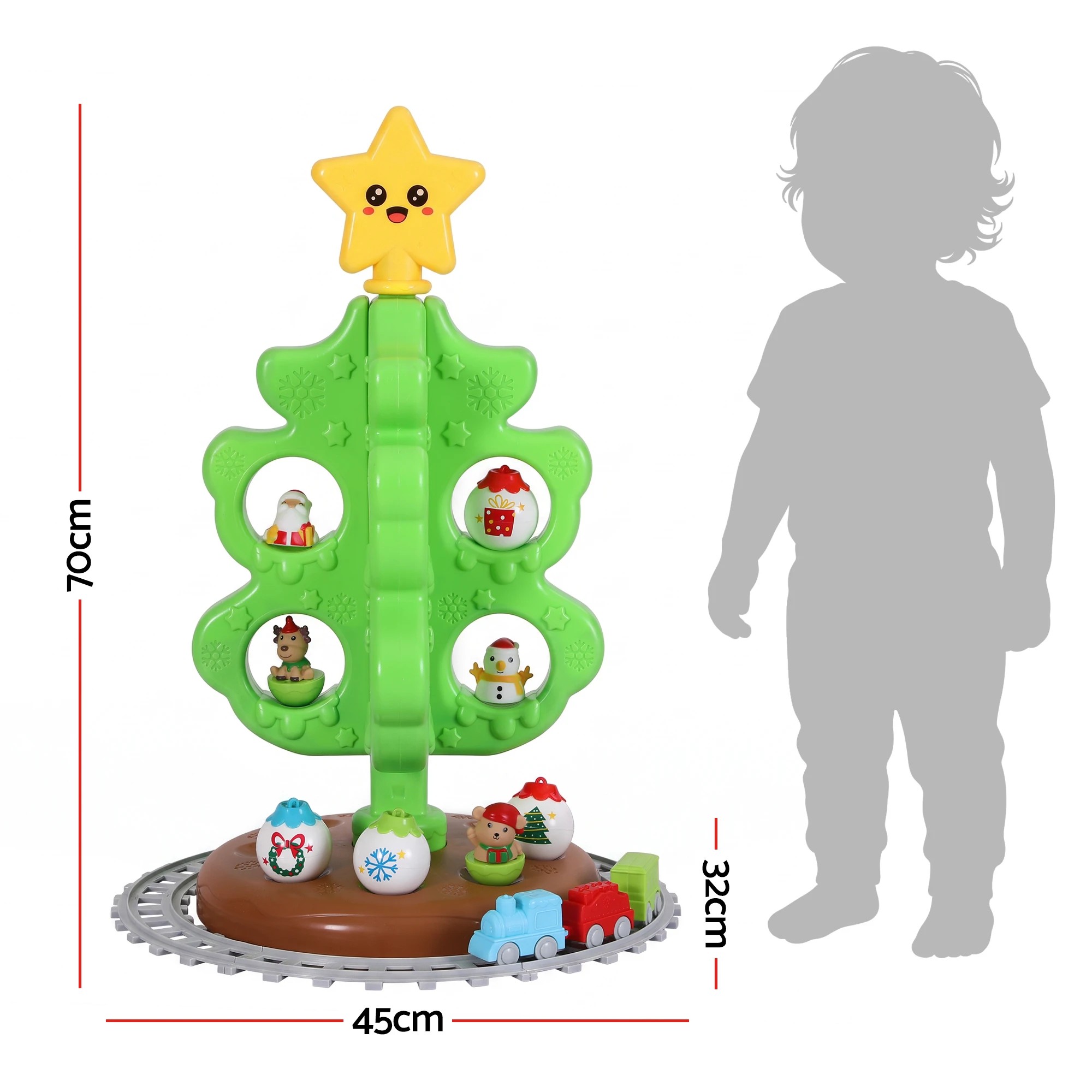 2 Jingle Jollys Toddler First Christmas Tree Mini Xmas Tree Toy Set with Train - Green, 2 of 7