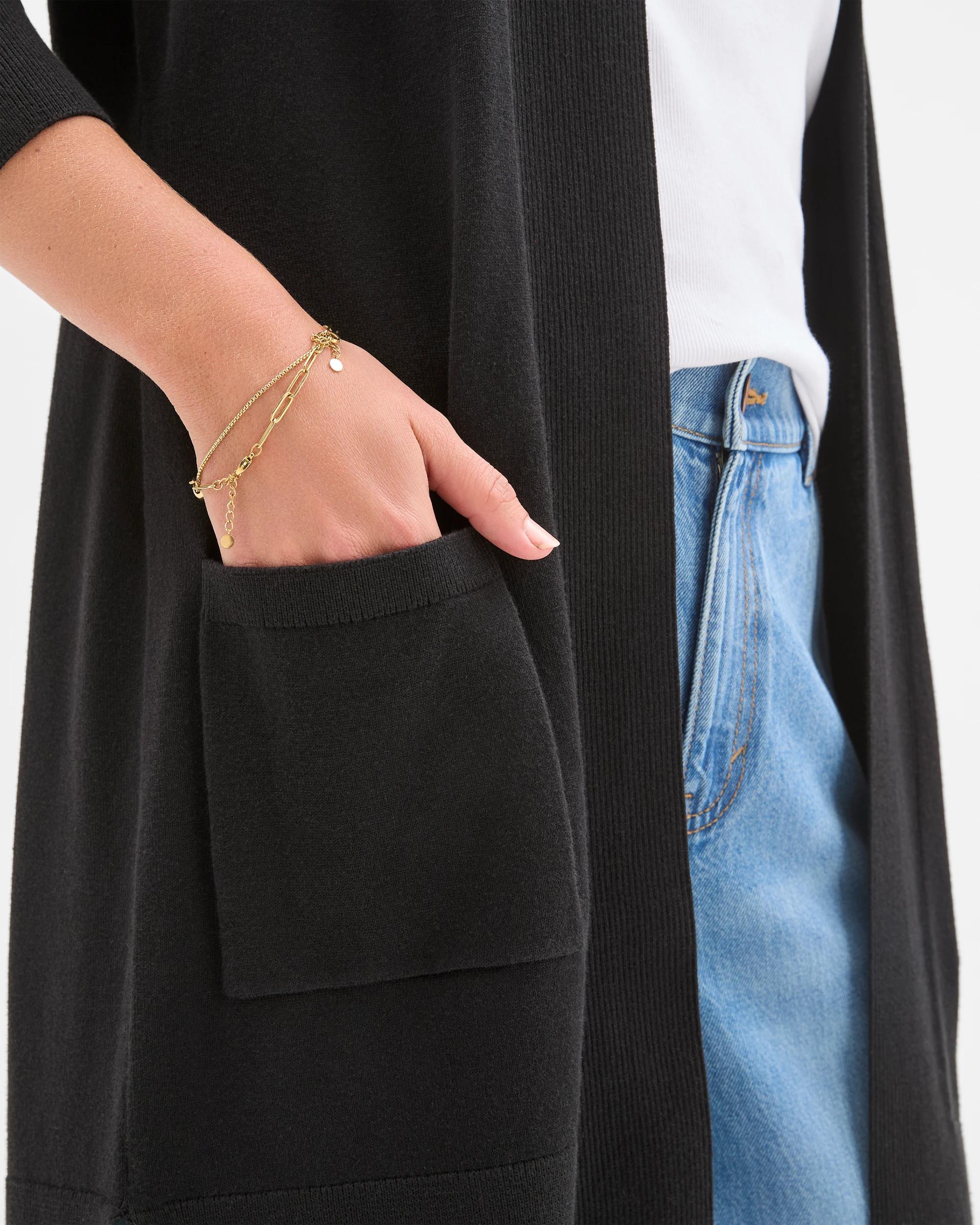 3 Target Woman Edge To Edge Rib Cardigan BLACK, 3 of 5