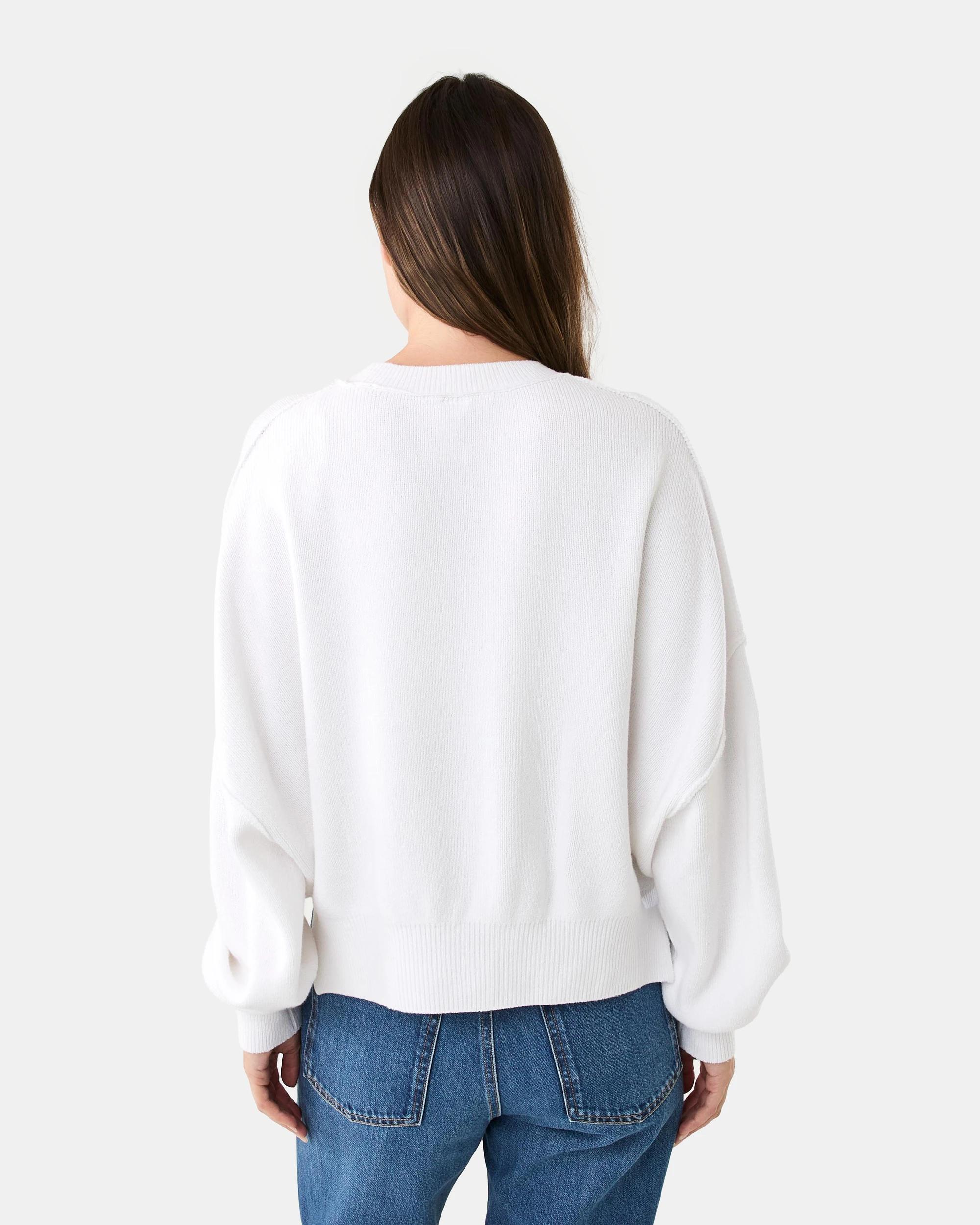 3 Oversized Crew Neck Jumper White, 3 of 7