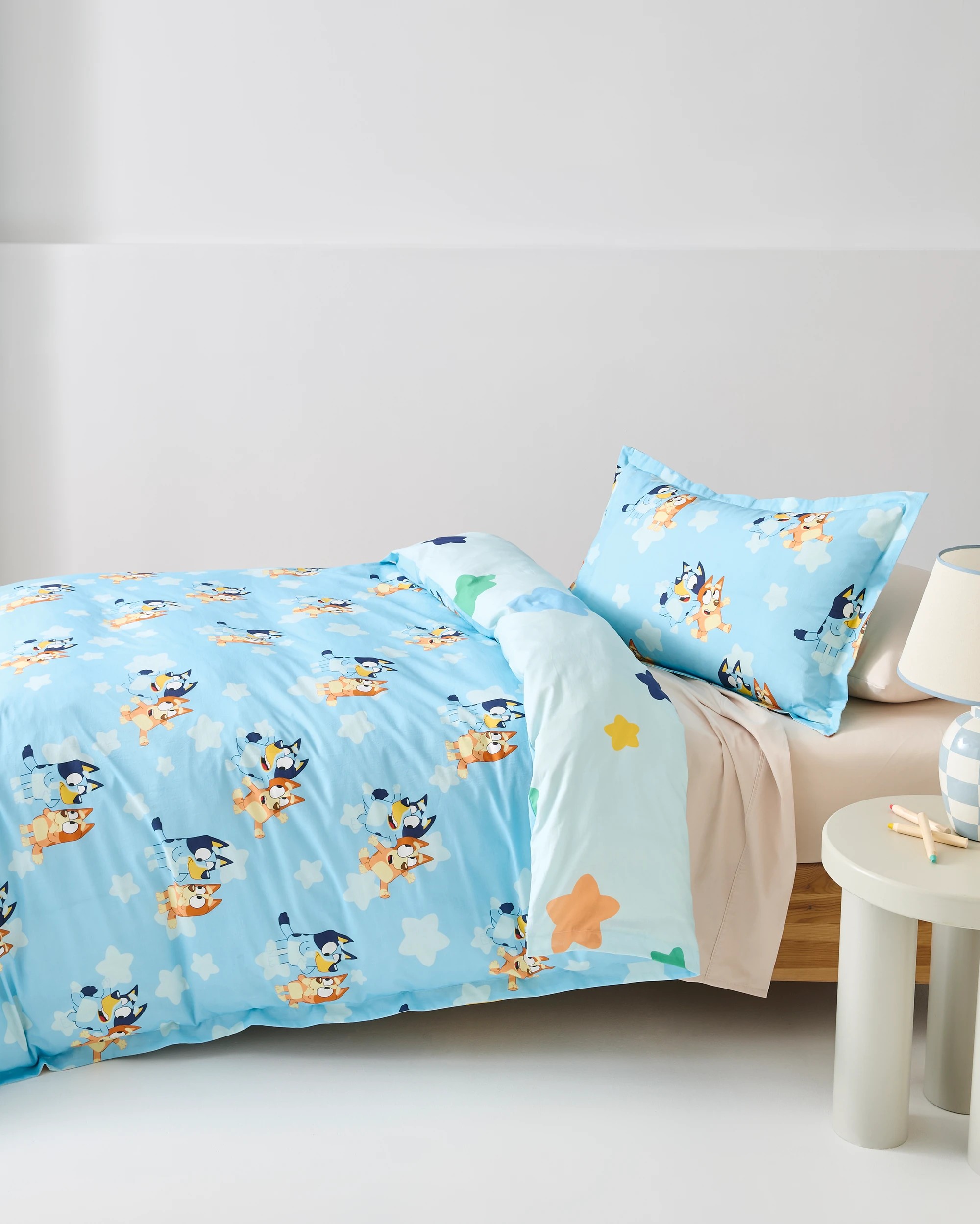 1 Bluey & Bingo Cotton Quilt Cover Set - Single Bed - Blue, 1 of 10