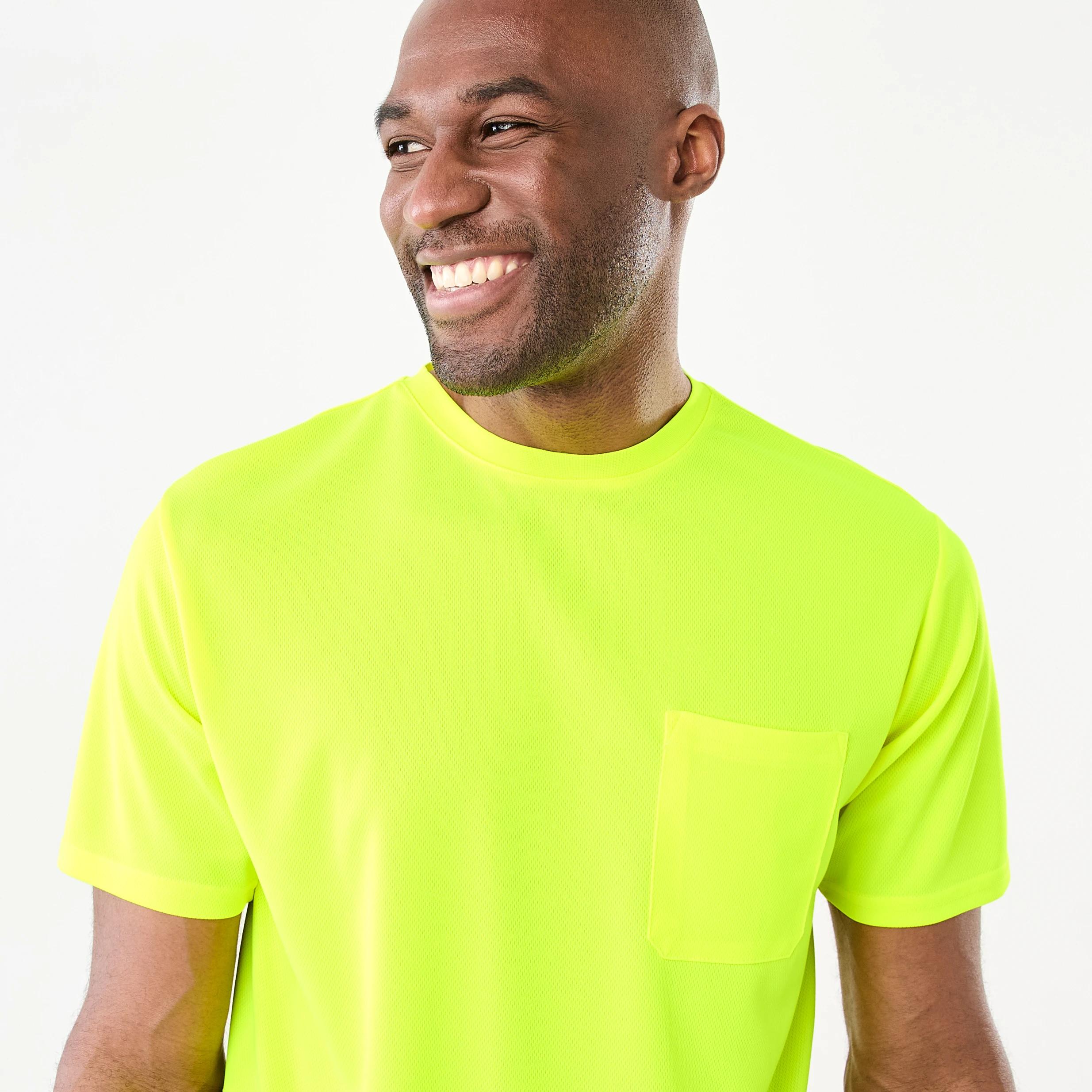 4 Workwear Short Sleeve Cool T-Shirt FLURO YELLOW, 4 of 7