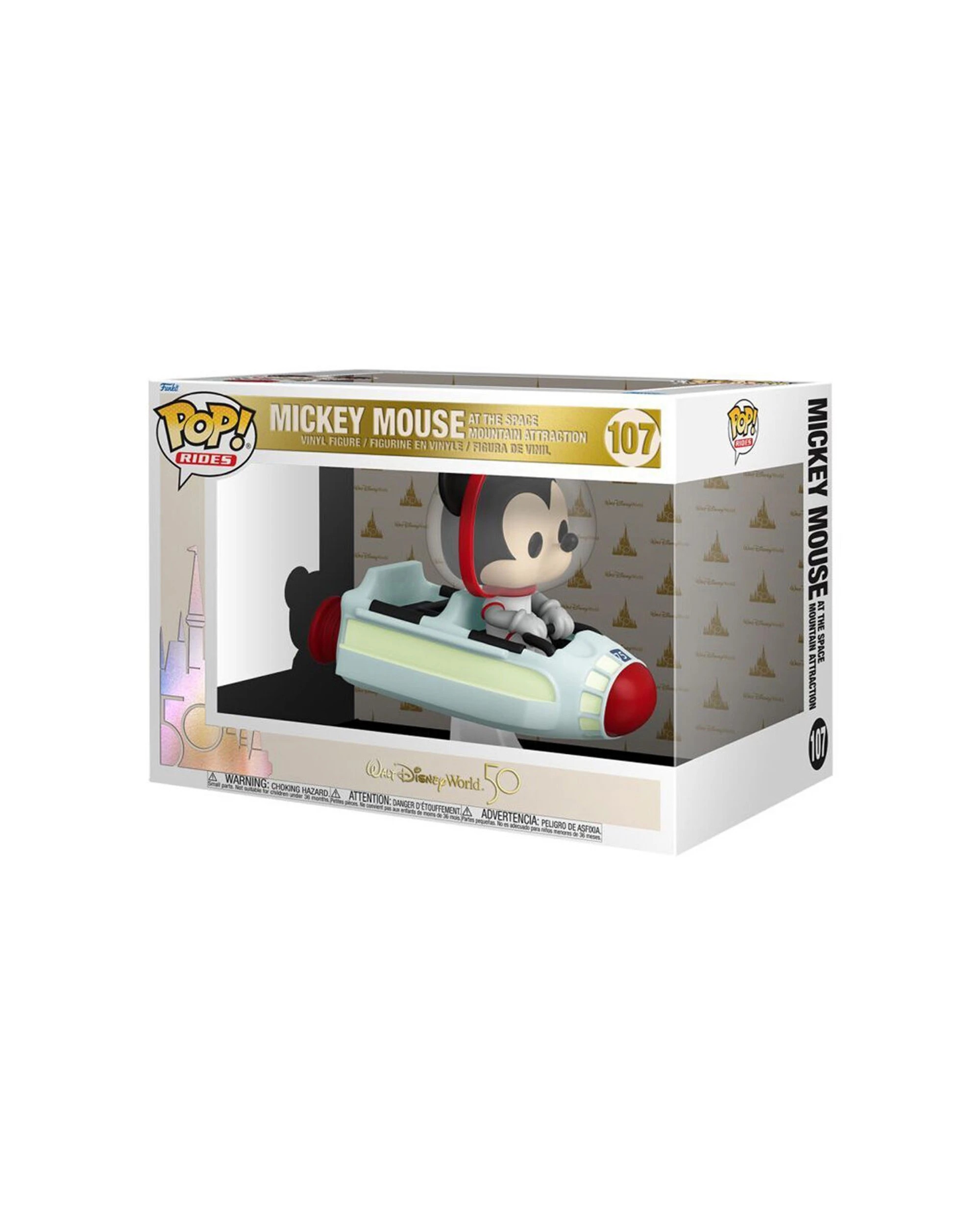 2 Disney World 50th Anniv Mickey Mouse At Space Mountain Pop Ride Figure 13cm - Multi, 2 of 3