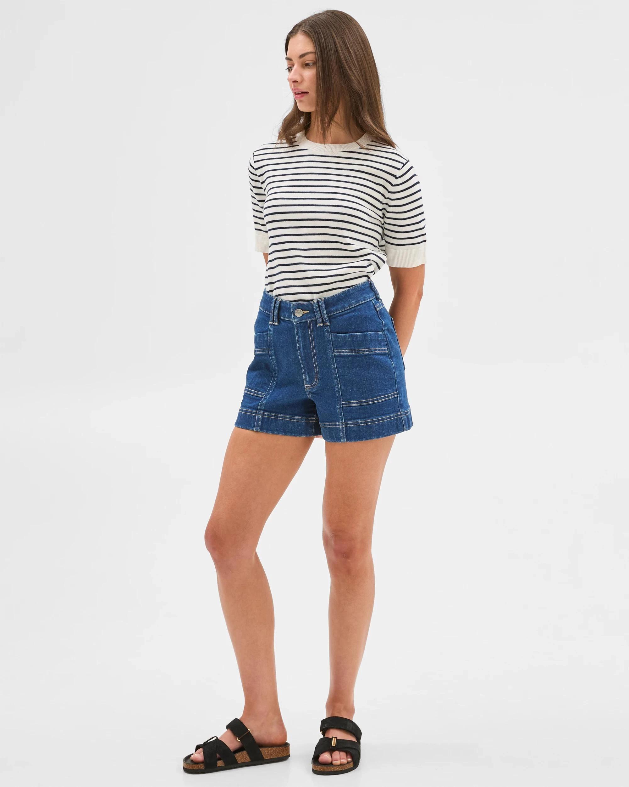 3 Target Petites Denim Shorts 70'S INDIGO, 3 of 5