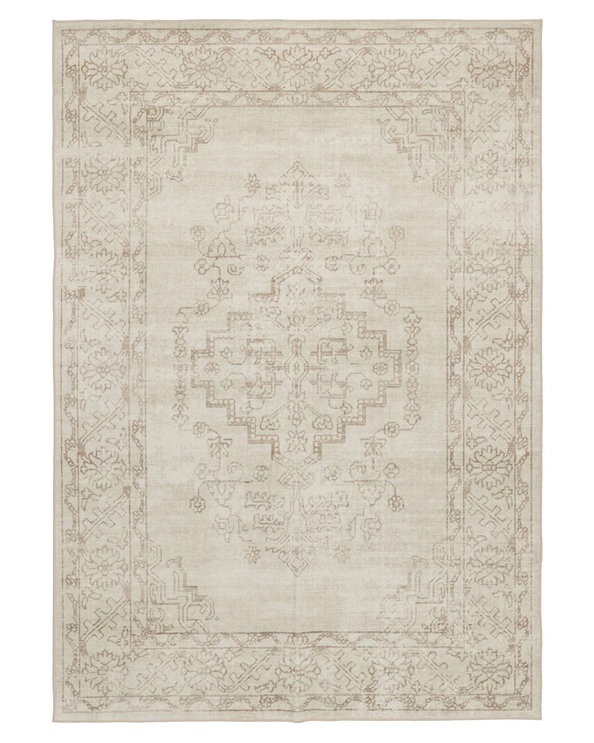 1 Loopsie Castile Traditional Floral Washable Rug-320cm x 230cm - Brown, 1 of 7