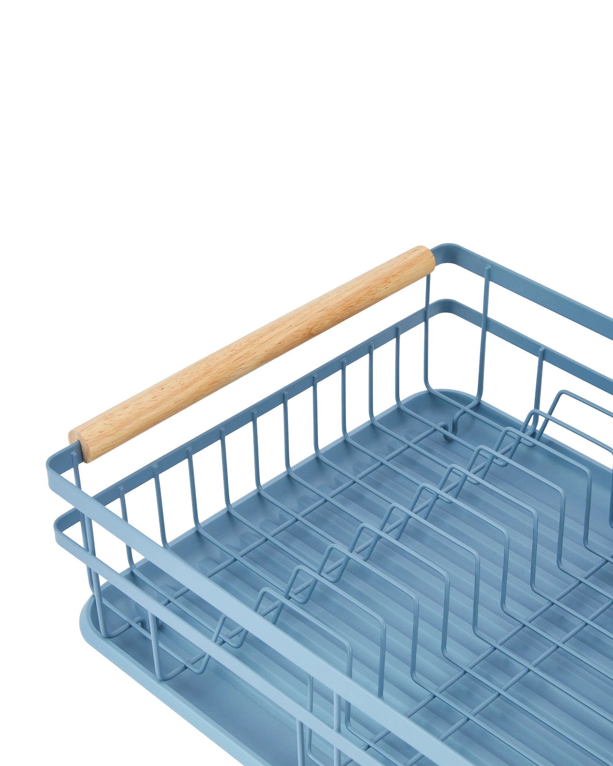 4 Blue Wooden Handle Dish Rack, 4 of 6