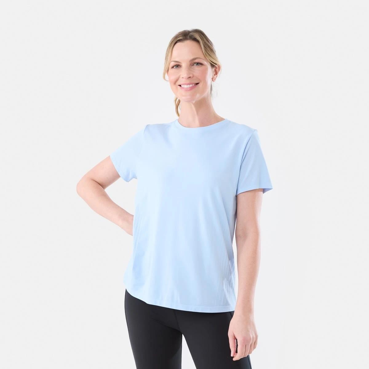 1 Active Womens Seamfree Crew Neck T-shirt MELODY BLUE, 1 of 6