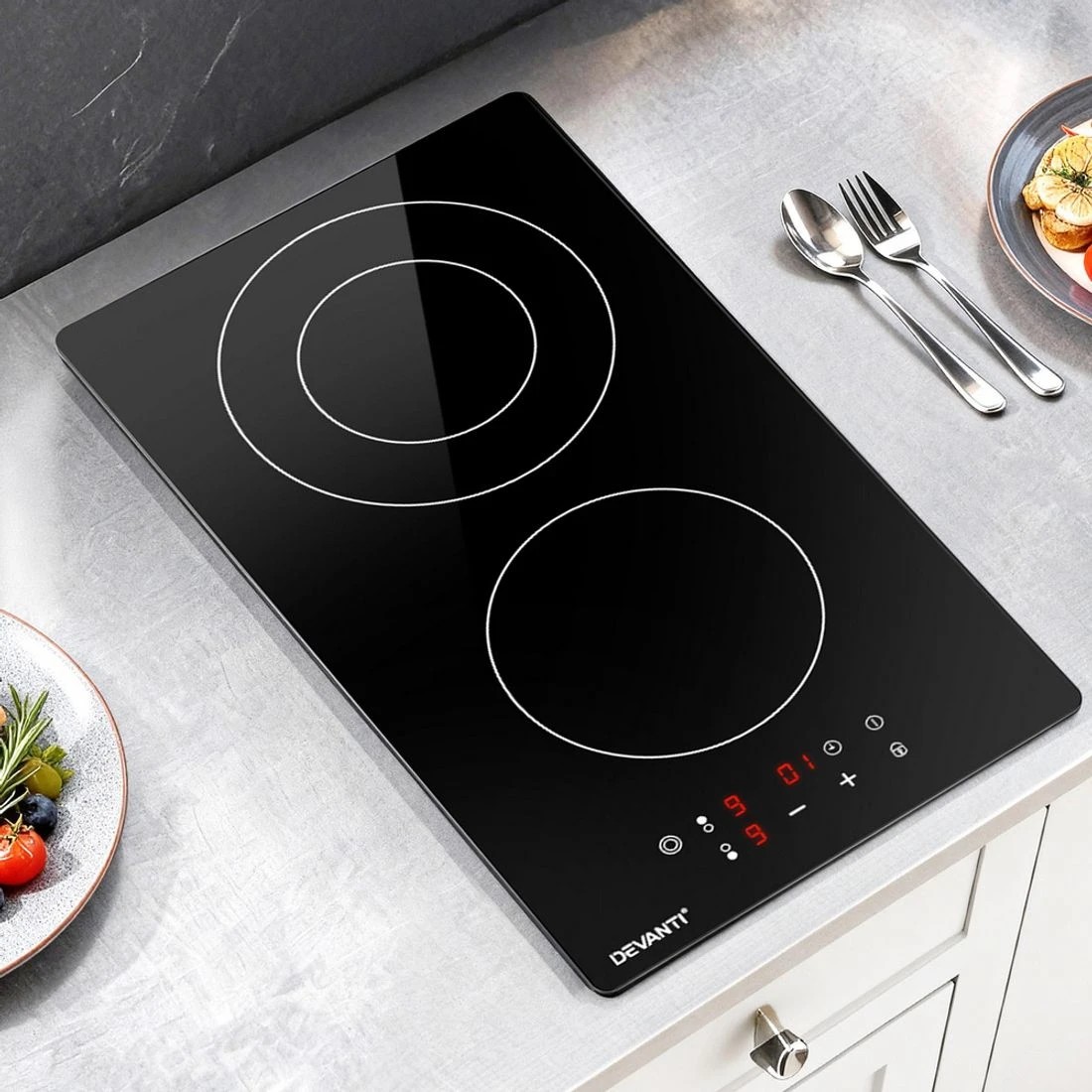 3 Devanti Electric Ceramic Cooktop 30cm - Black, 3 of 7