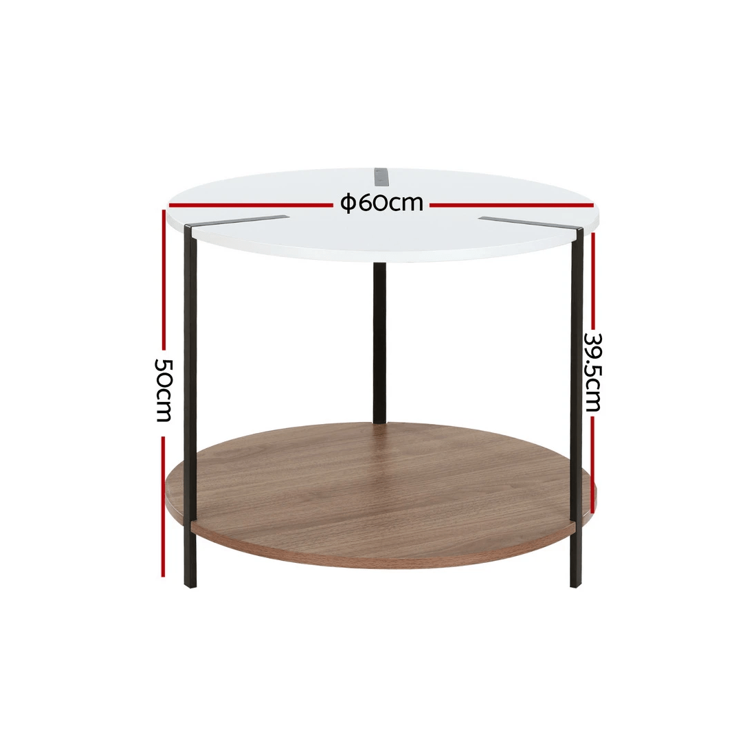 2 Artiss Coffee Table Side Table Round Cedric - White, 2 of 6