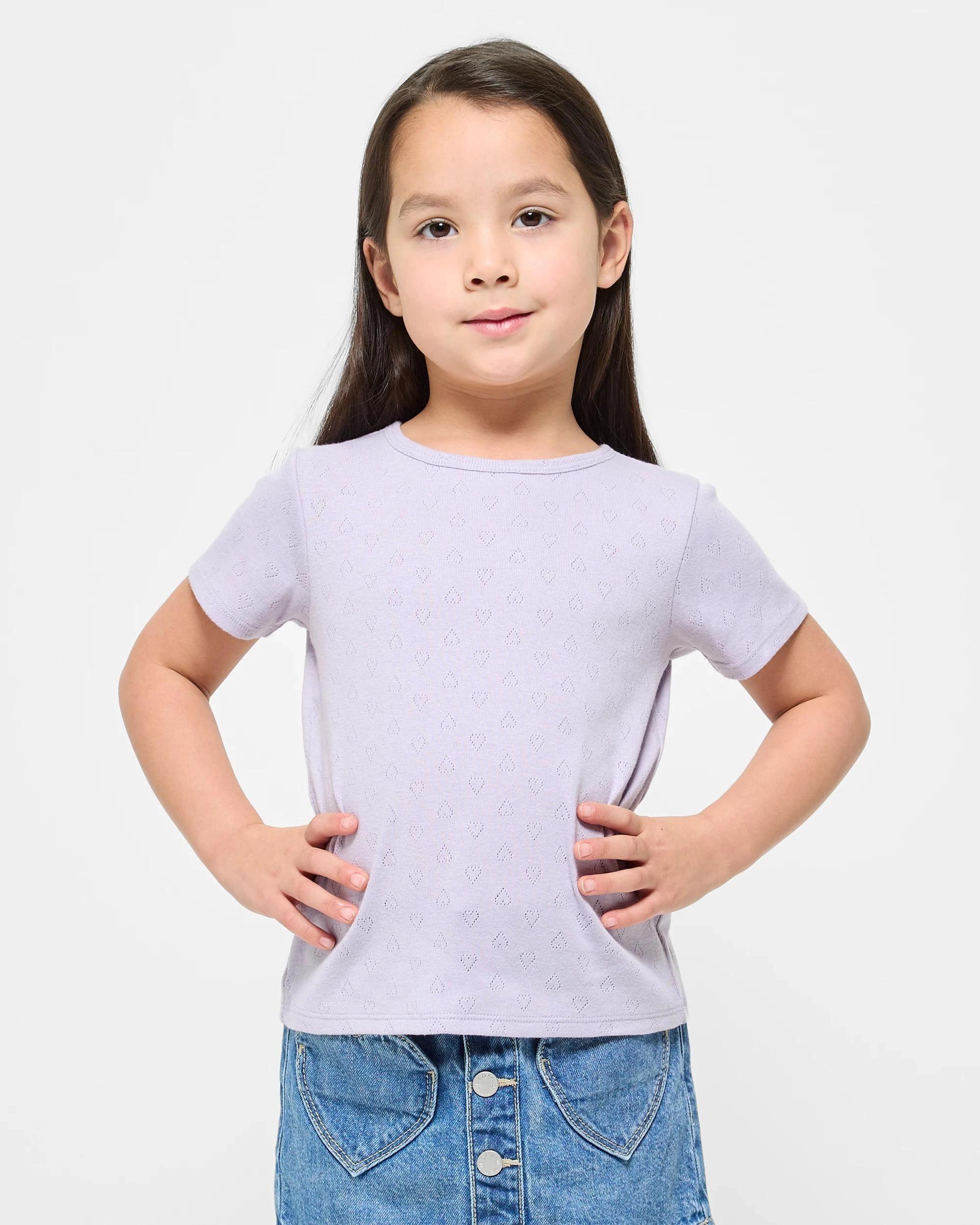 2 Target Australian Cotton Pointelle and Rib T-shirts 2 Pack PURPLE HEART/WHITE, 2 of 6