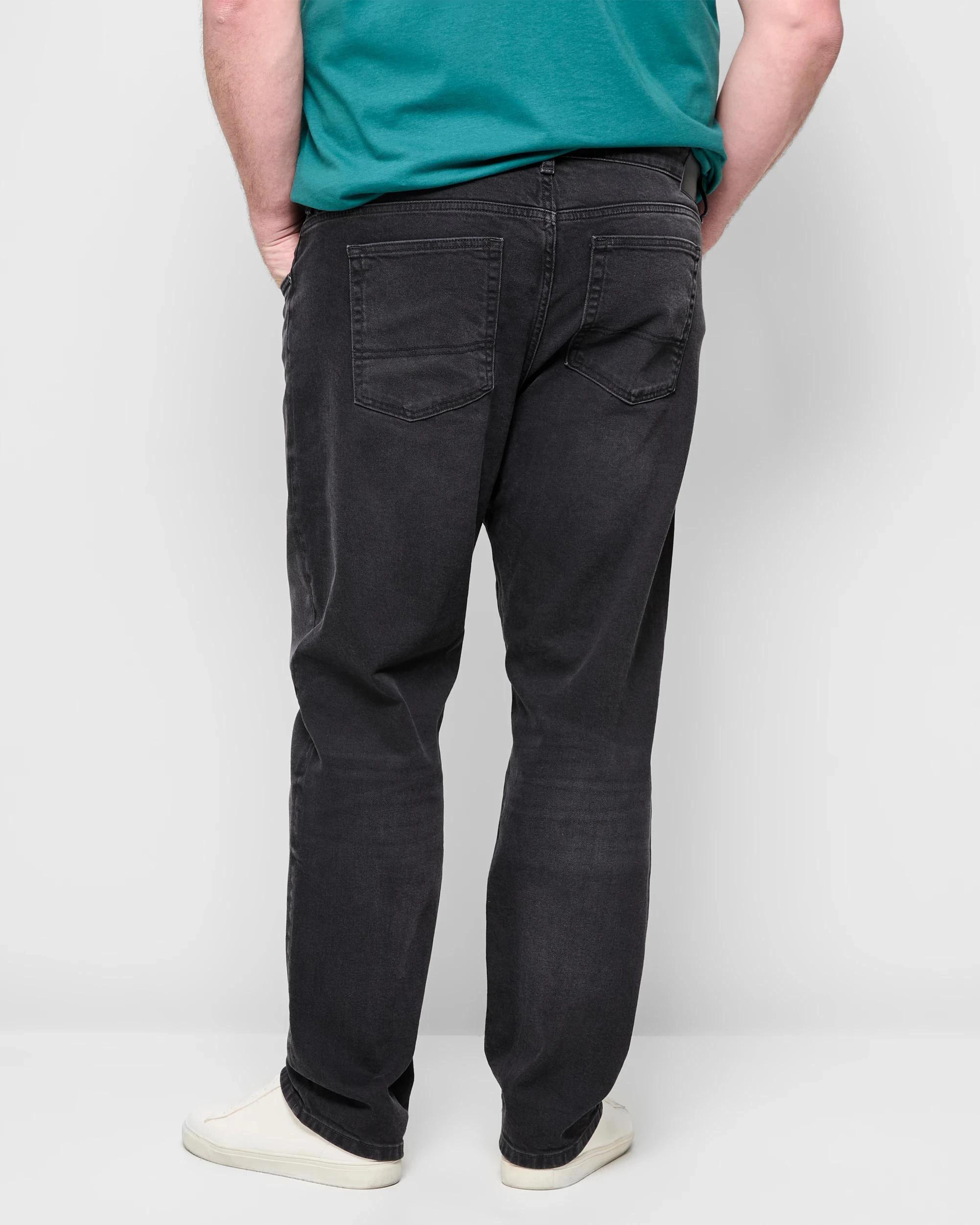 3 Target Man Plus Plus Size Straight Fit Denim Jeans FADED BLACK, 3 of 5