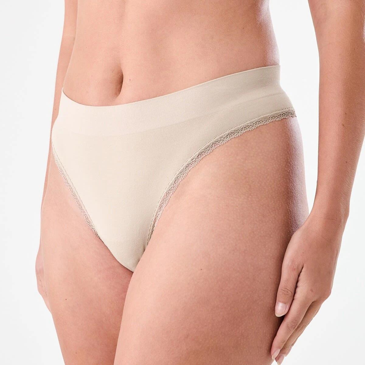 7 3 Pack Seamfree Bamboo Lace G-string Briefs PINK CHALK, WHISPER WHITE, LIGHT FAWN, 7 of 8