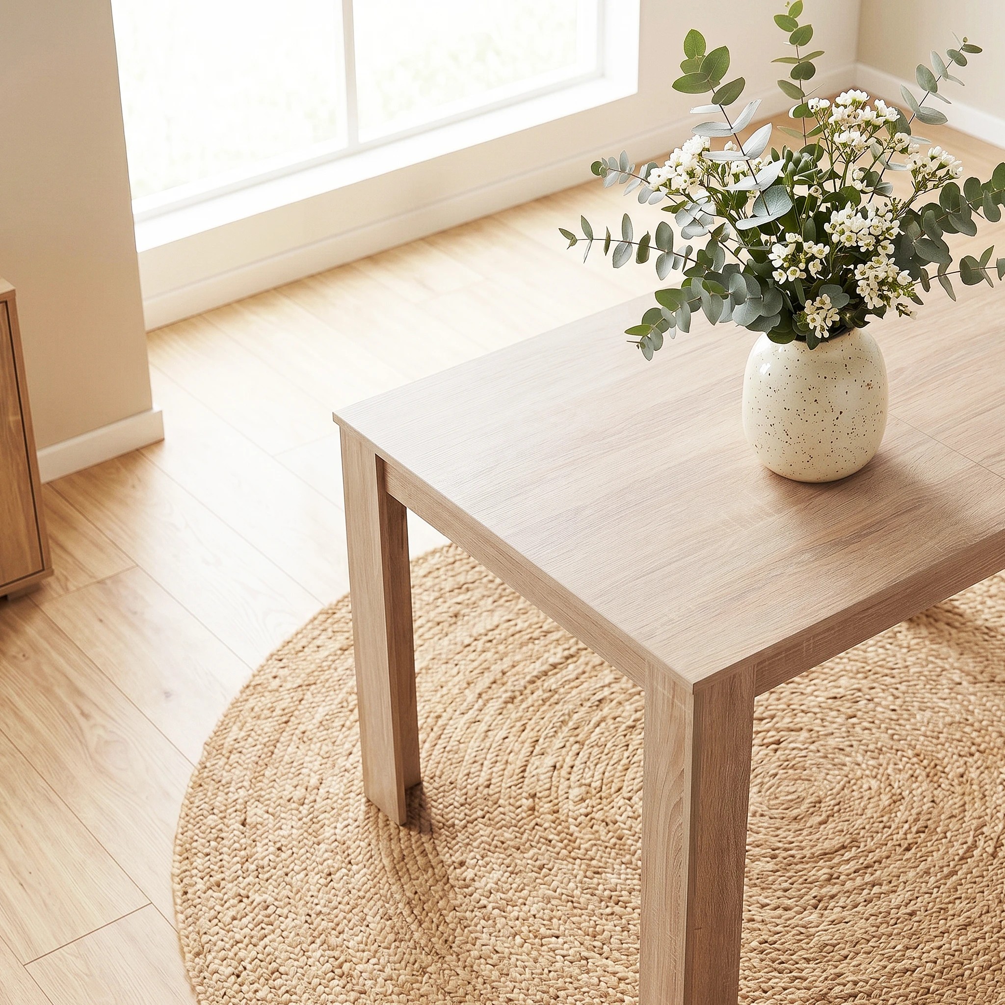 8 Artiss Dining Table and Chairs Set of 3 Bench Kitchen Furniture - Natural, 8 of 10