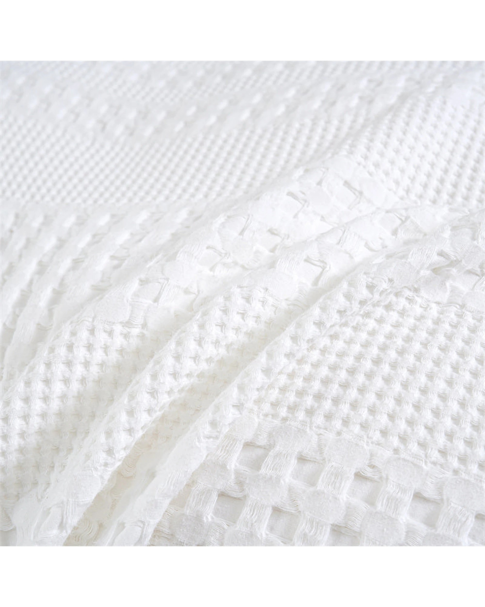 5 Cotton More 100% Cotton Striped Large Waffle Quilt Cover Set King - White, 5 of 7