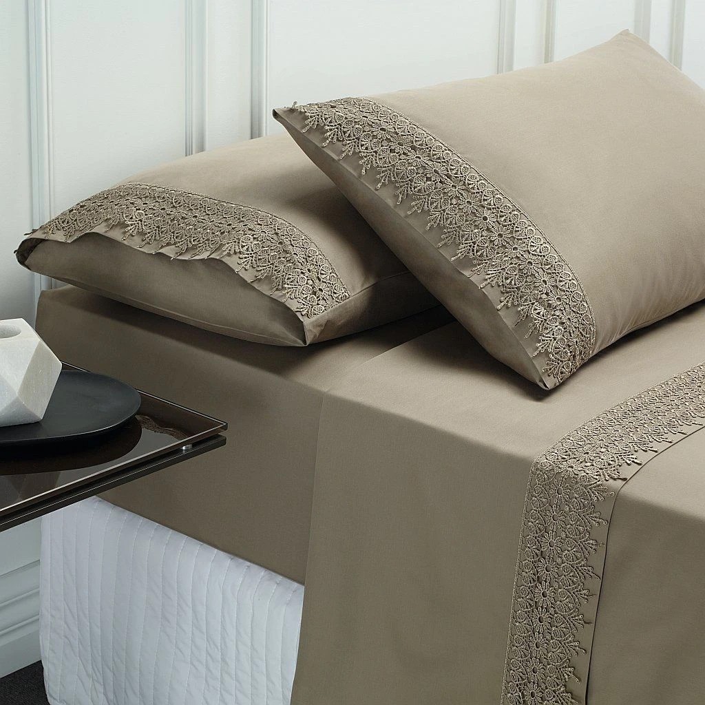 1 Style & Co 1000TC Egyptian Cotton Hotel Collection Valencia Sheet Set - Super King Bed - Brown - Super King Bed - Brown, 1 of 1