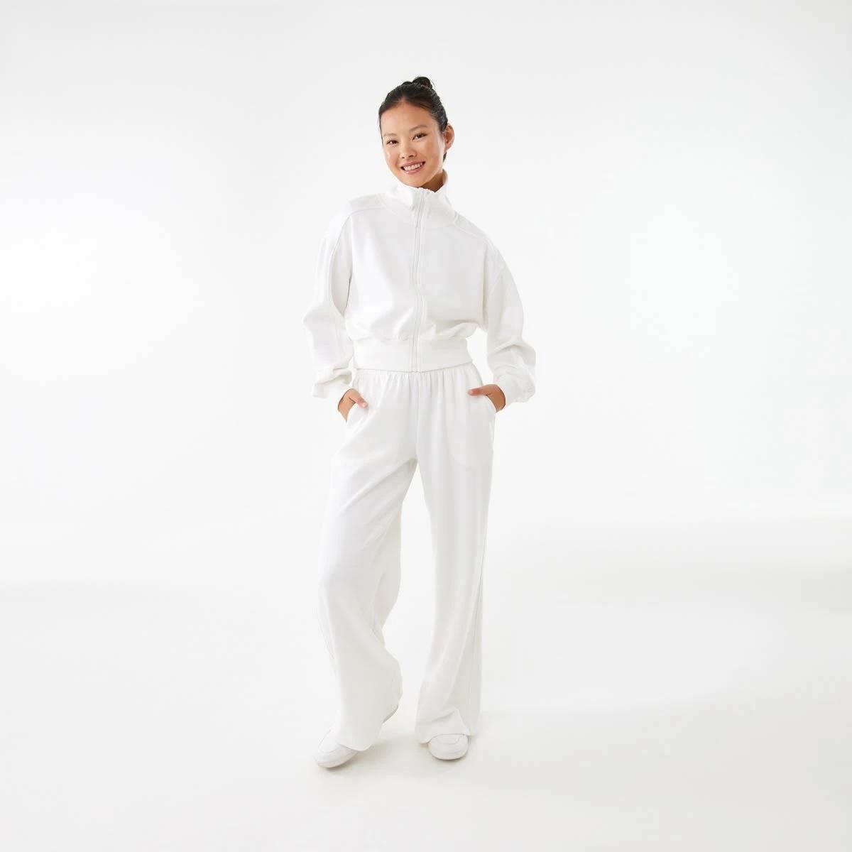 2 Active Womens Interlock Tipping Trackpants Ecru, 2 of 8