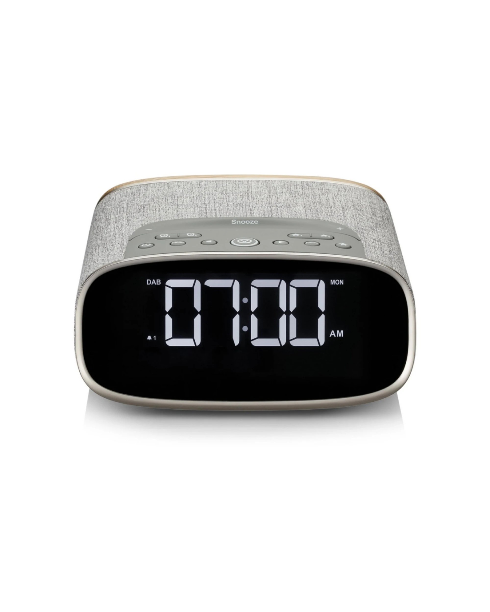 2 VQ Lark DAB Digital Clock Radio With Wireless Bluetooth Speaker Dual Alarm Oak - Grey, 2 of 4
