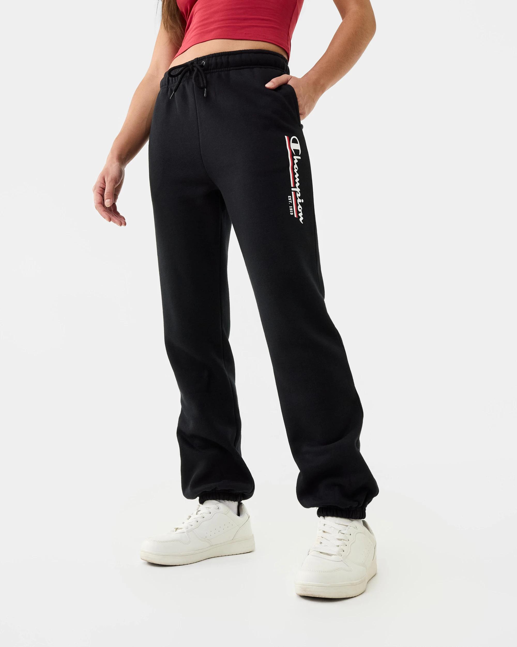 1 Champion Womens Slim Leg Trackpants Black, 1 of 8