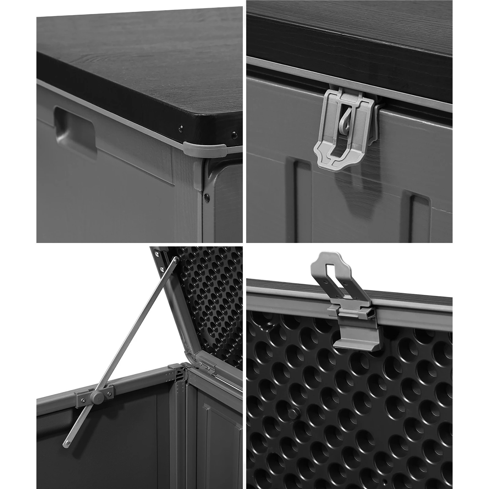 4 Livsip Outdoor Storage Box Bench 490L Cabinet Container Garden Deck Tool - Multi, 4 of 8