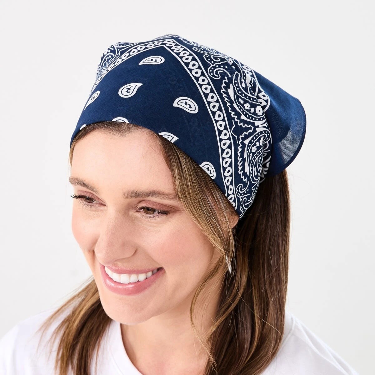 6 Paisley Hair Bandana - Navy, 6 of 7
