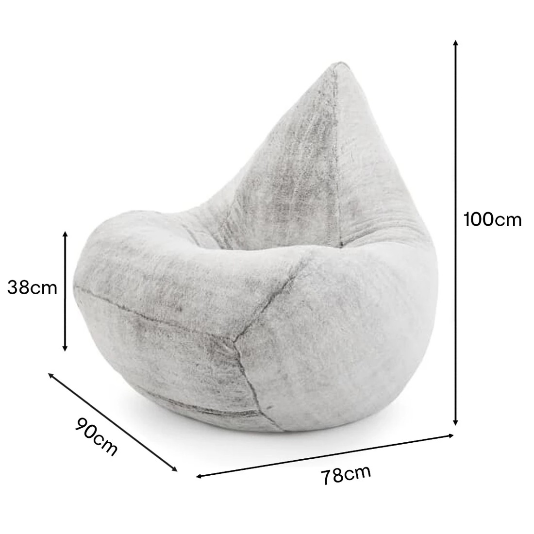 9 Grey Faux Fur Bean Bag, 9 of 9