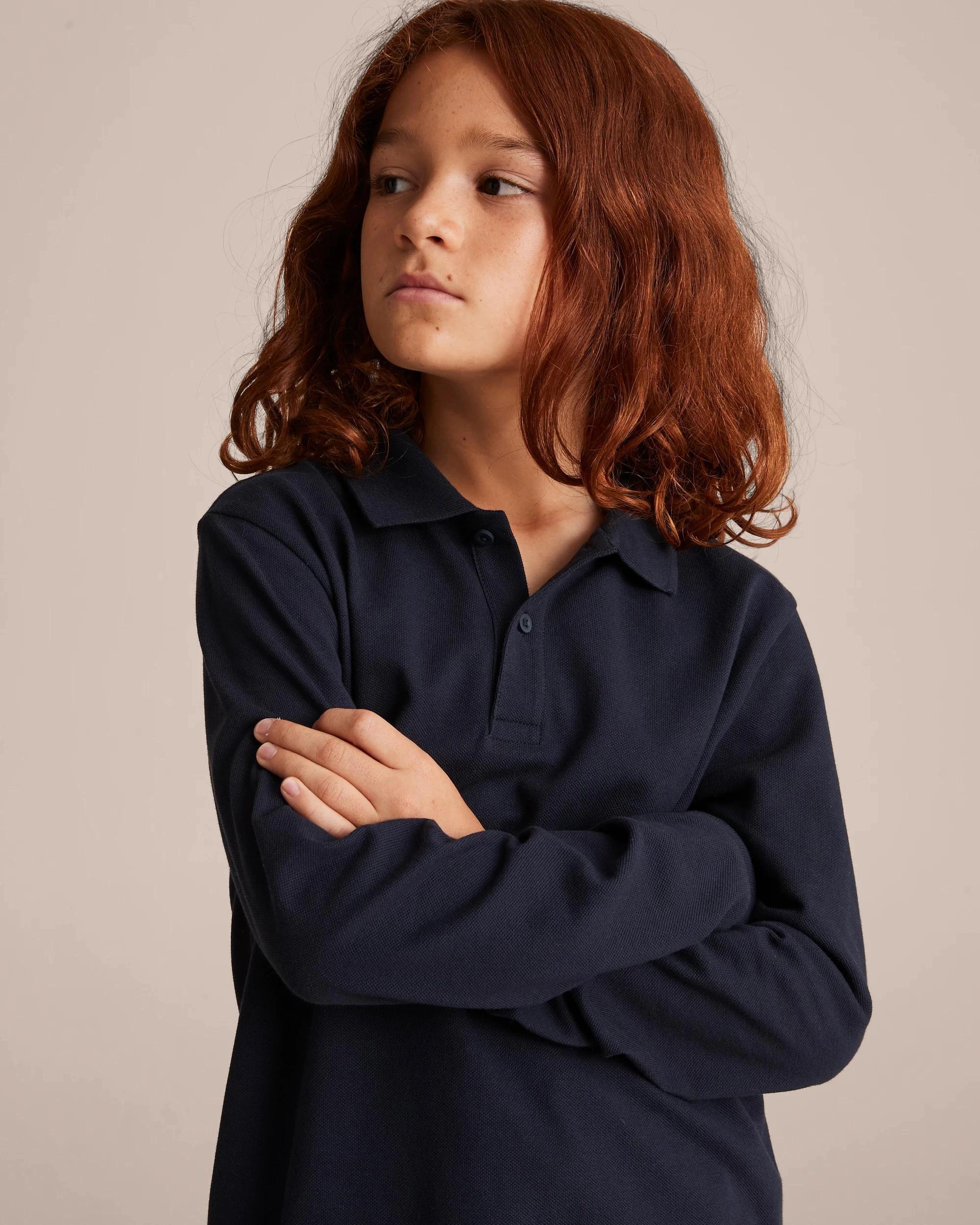 8 Target Long Sleeve Polo Top NAVY BLUE, 8 of 8