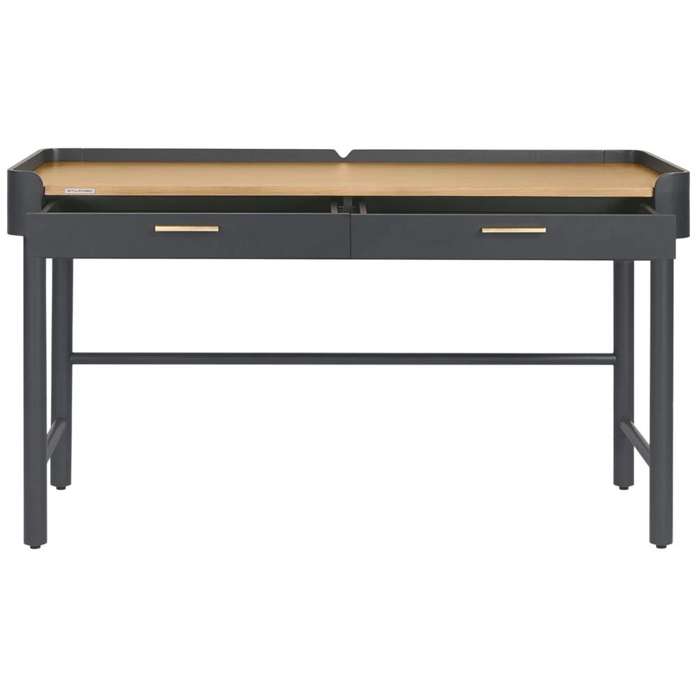 8 Stilford Leipzig 2 Drawer 1400mm Desk Charcoal and Oak Desks, Tables and Workstations, 8 of 10